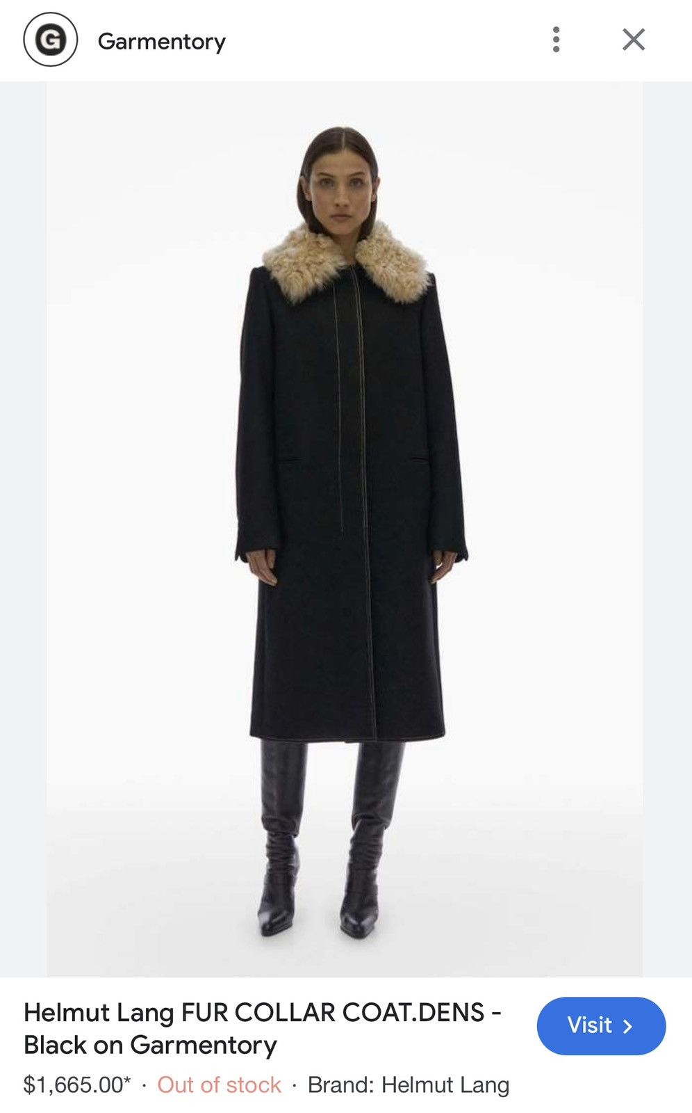 Helmut Lang Fur Shearling Collar Coat NWT Size L / US 10 / IT 46 - 15 Thumbnail