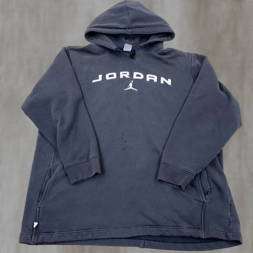 Jordan Brand VINTAGE Jordan Hoodie Men 2XL Black Sweatshirt Spell Out Faded Jump Man Size US XXL / EU 58 / 5 - 1 Thumbnail