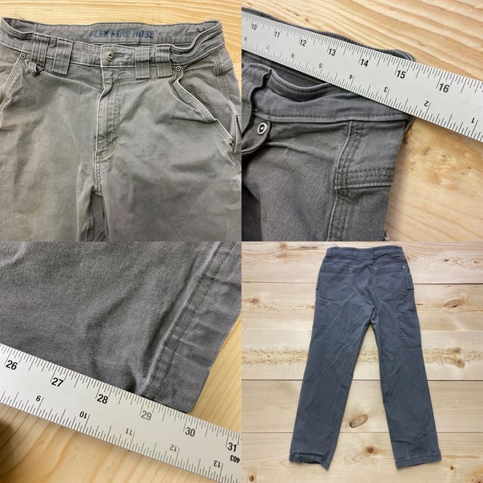 Vintage Duluth Trading Pants Mens 32x30 Gray Flex Fire Hose Work Wear