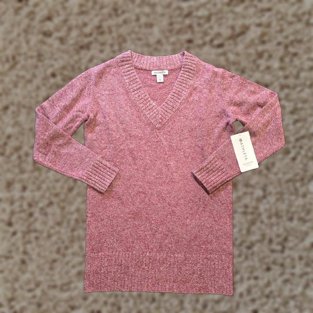 Athleta Athleta Sweater Women XXS Pink Vital V Neck Wool Cashmere Casual Comfort Pullover Long Sleeve Knit Size XXS / US 00 / IT 34 - 1 Thumbnail