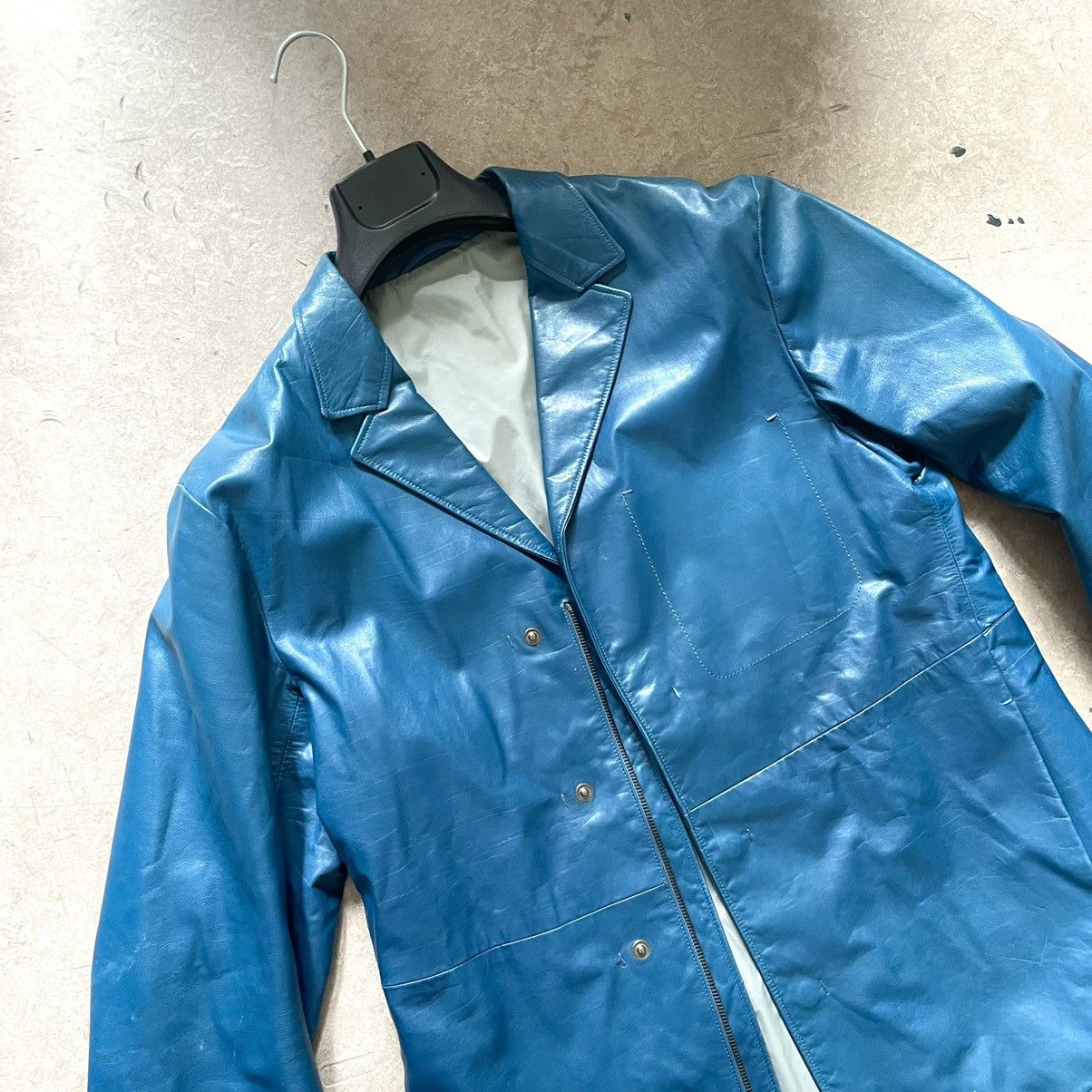 Jil Sander Jil Sander Teal Leather Jacket Size US M / EU 48-50 / 2 - 2 Thumbnail