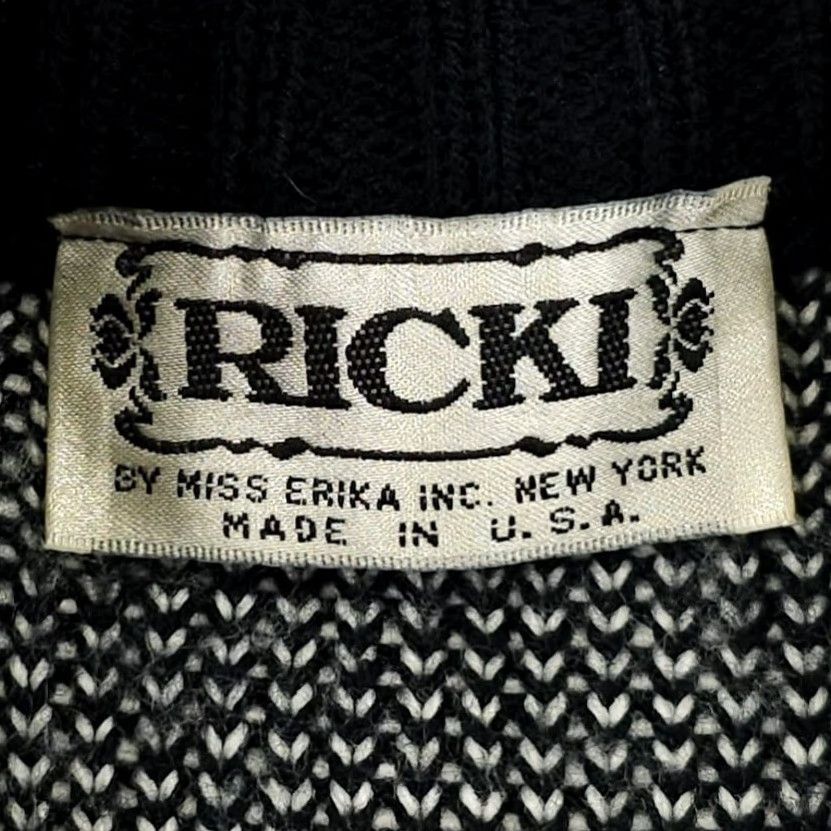 Vintage VINTAGE Ricki Sweater Womens Size L Black White Holiday USA Crew Neck Long Sleeve Pullover Knit Fair Isle 80s 90s Christmas Size L / US 10 / IT 46 - 5 Thumbnail