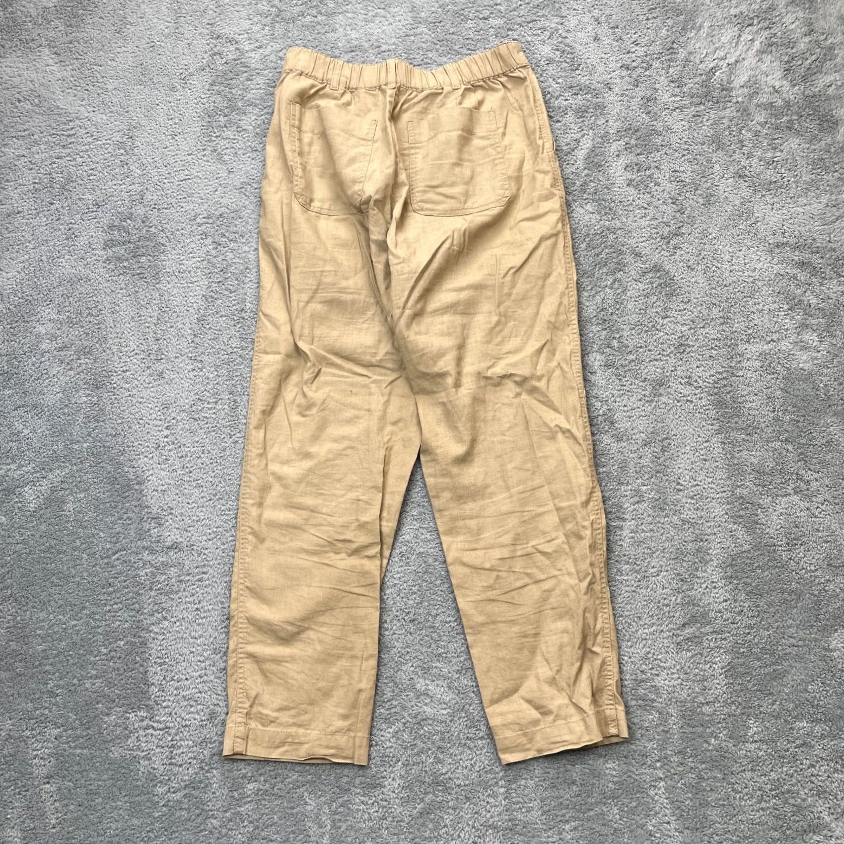 Uniqlo Uniqlo Pants Womens Small Beige Linen Cotton Tapered Leg High Waist Regular Fit Casual Beach Bohemian Preppy 28in Inseam 25in Size 28" / US 6 / IT 42 - 2 Thumbnail