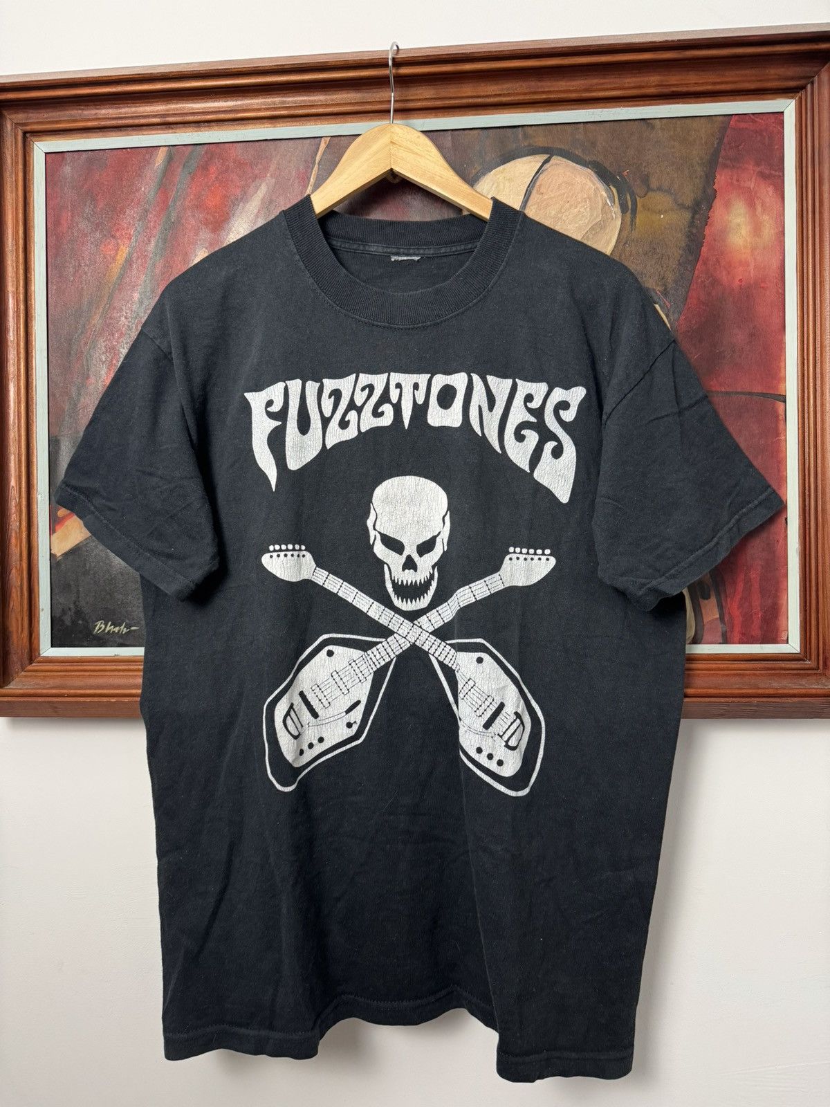 Band Tees Vintage 90s Fuzztones Band Tee Washed Skull Logo Guitar Rare Size US L / EU 52-54 / 3 - 1 Thumbnail