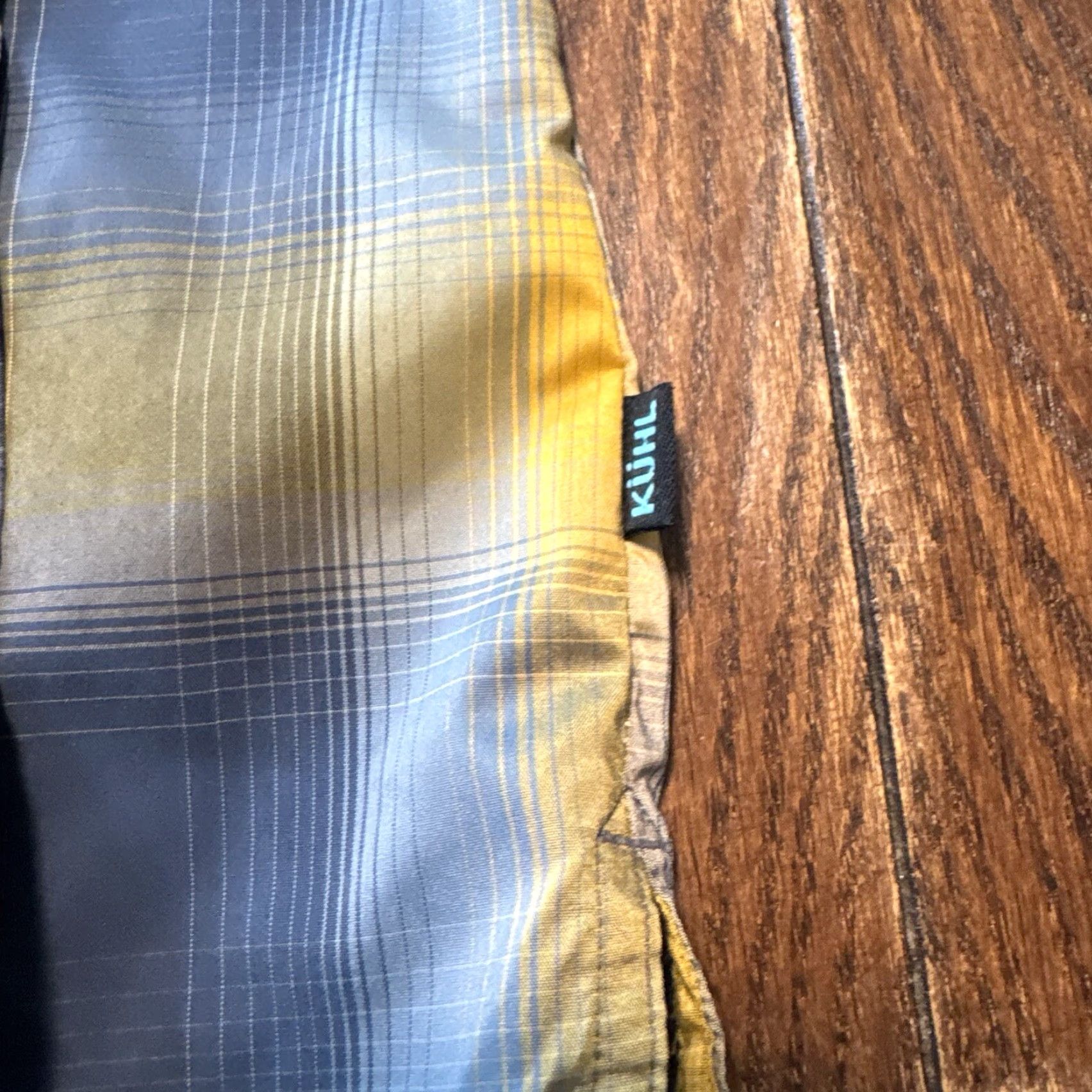 Vintage Kuhl Mens Short Sleeve Button Up Shirt Medium Blue Yellow Plaid Metal Buttons Shirt Shirt Mens Size US M / EU 48-50 / 2 - 4 Thumbnail