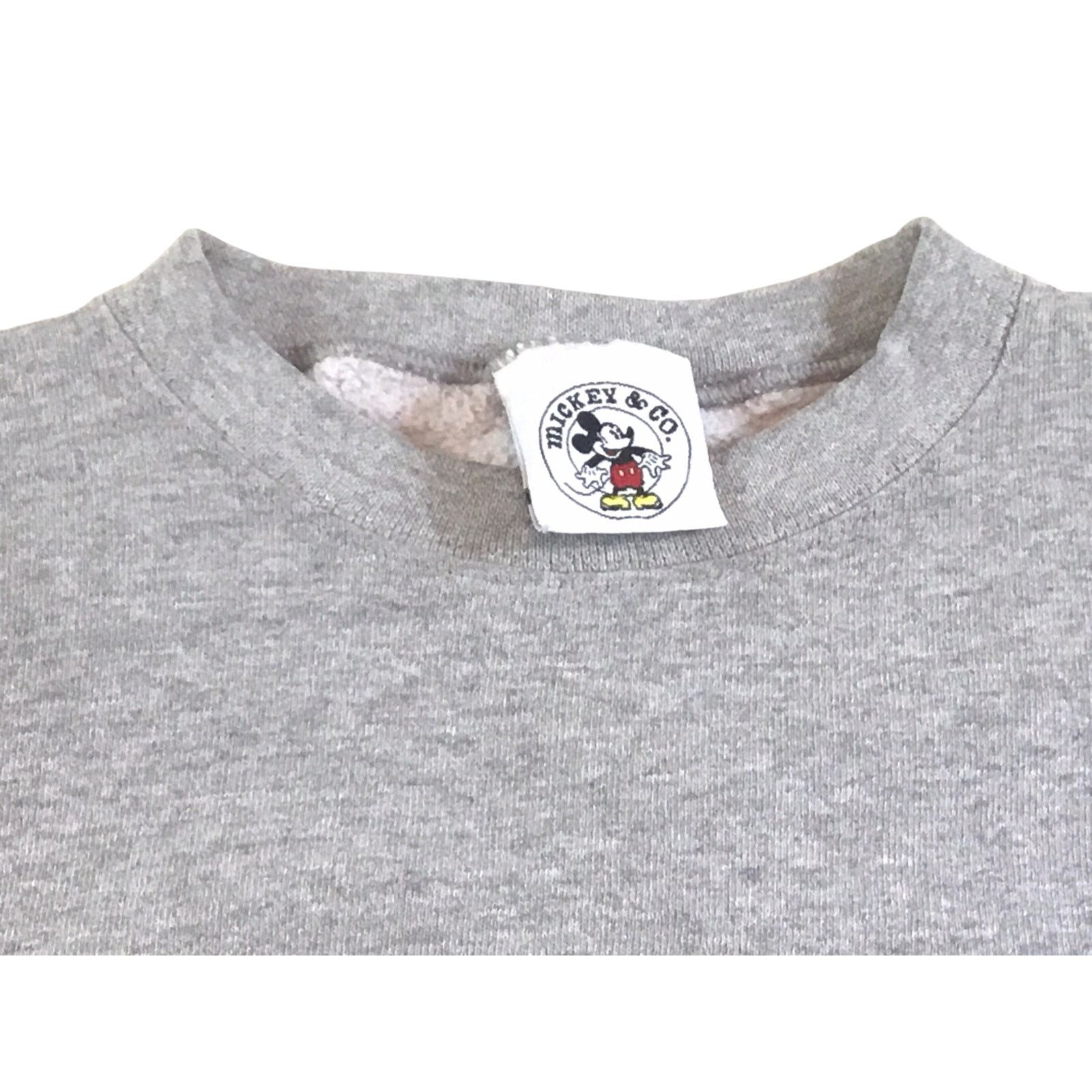 Disney Mickey Mouse Gray Sweatshirt Mickey Sitting on Red Plaid M Size M / US 6-8 / IT 42-44 - 3 Thumbnail