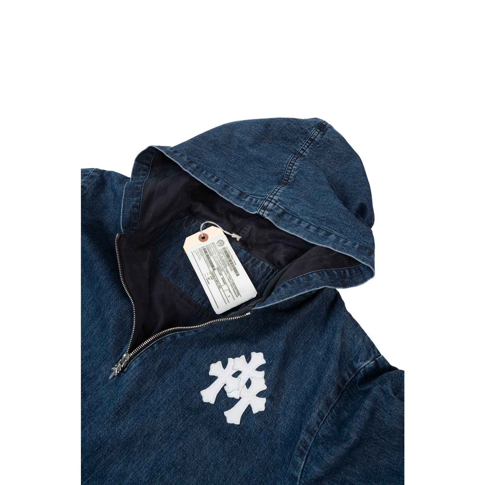Chrome Hearts Leather Cemetery Triple Cross Denim Quarter-Zip Jacket Size US M / EU 48-50 / 2 - 4 Thumbnail