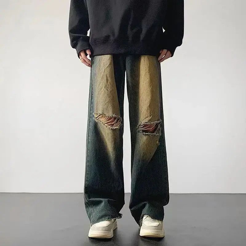 Japanese Brand Ripped jeans men loose hip-hop gangster handsome Size US 32 / EU 48 - 5 Thumbnail