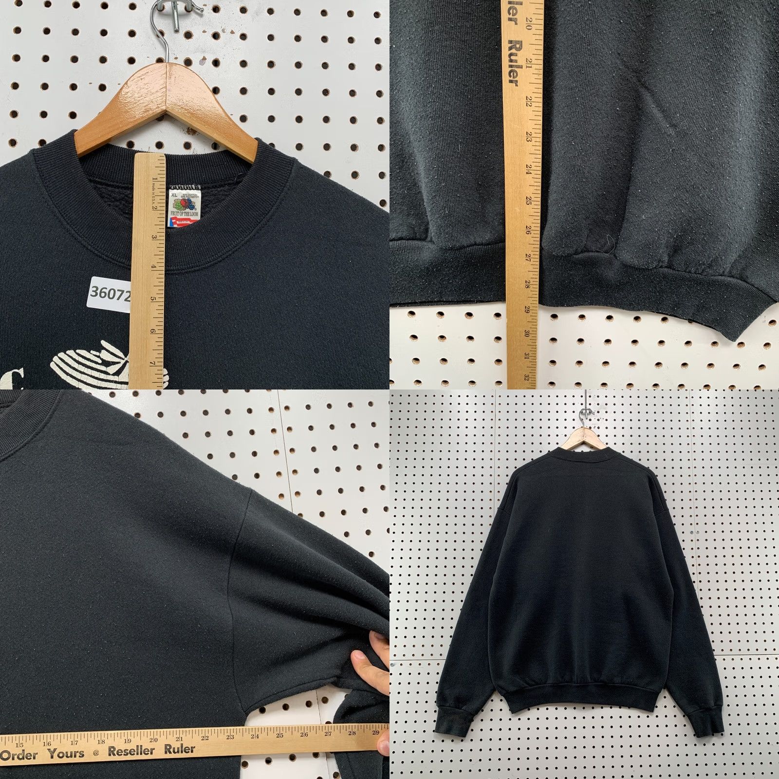 Fruit Of The Loom VINTAGE 90s Clarissa School Of Fashion Design Crewneck Sweatshirt Mens XL Black Graphic Print Nike Size US XL / EU 56 / 4 - 8 Thumbnail