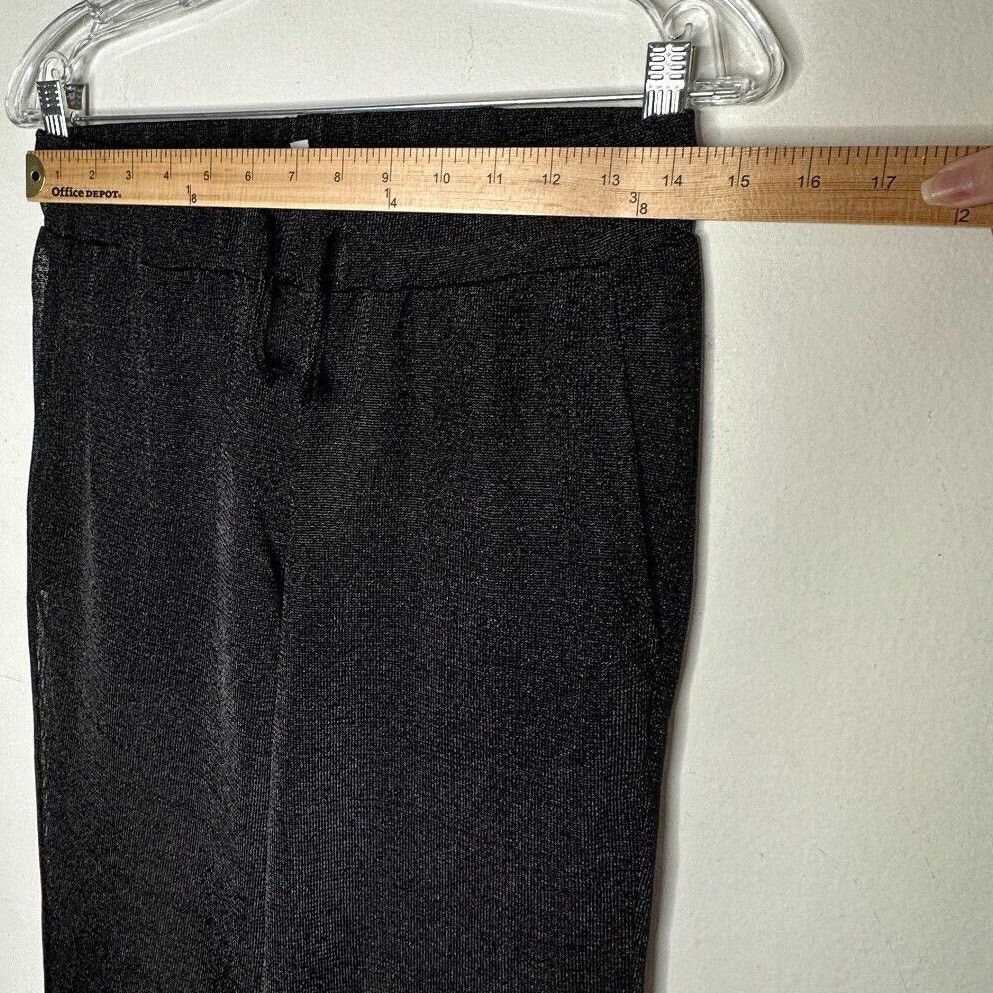 Other Elaine Field Black Shimmer Sheer Mesh Tie Waist Pants 1 Size 25" / US 0 / IT 36 - 10 Thumbnail