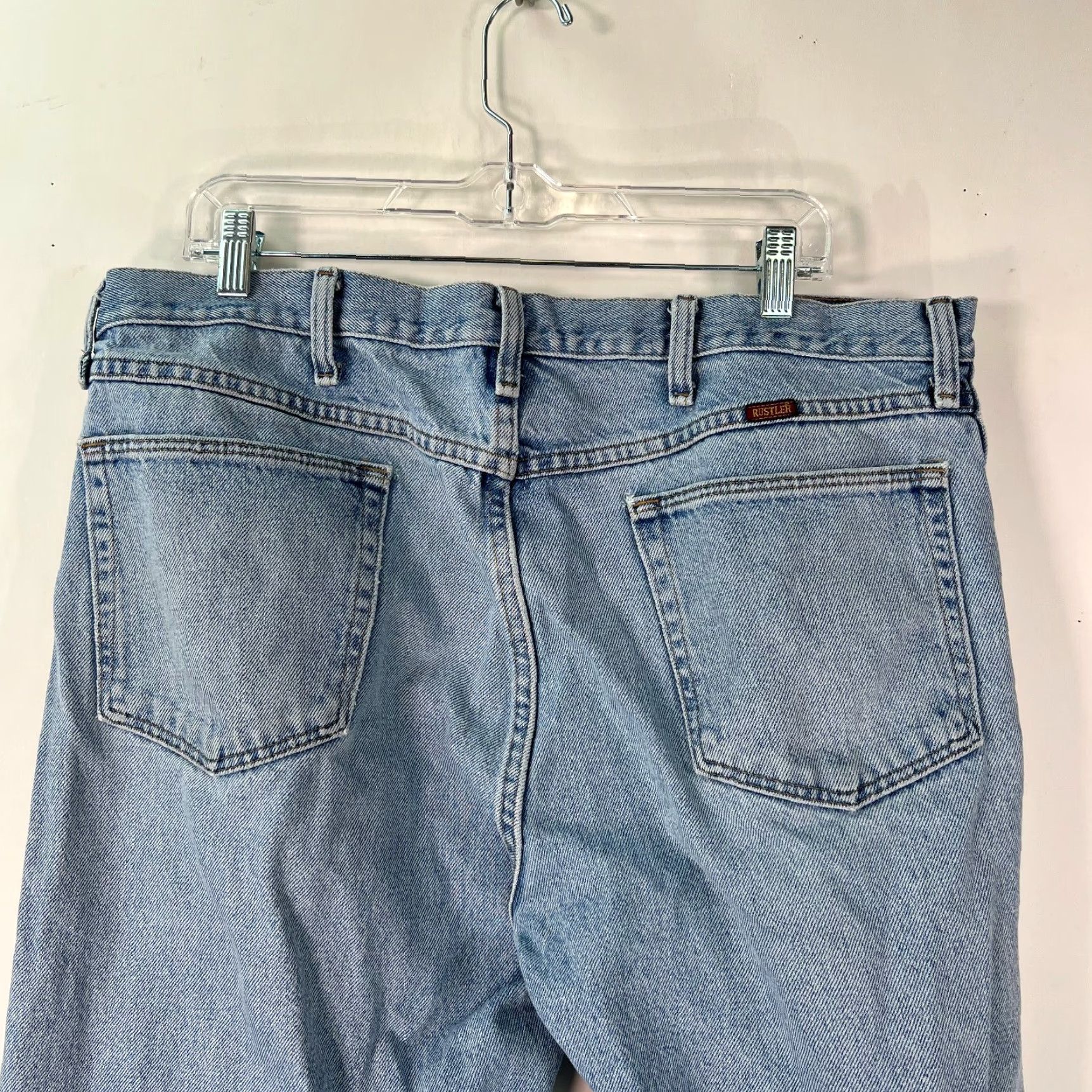 Denime Rustler Mens Jeans Flat Front Mid Rise Straight Leg Casual Blue Denim Size 38X30 Size US 38 / EU 54 - 4 Thumbnail