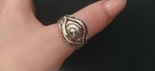 Other Punk Unisex Eye Carved Handmad Ring Size ONE SIZE - 4 Thumbnail