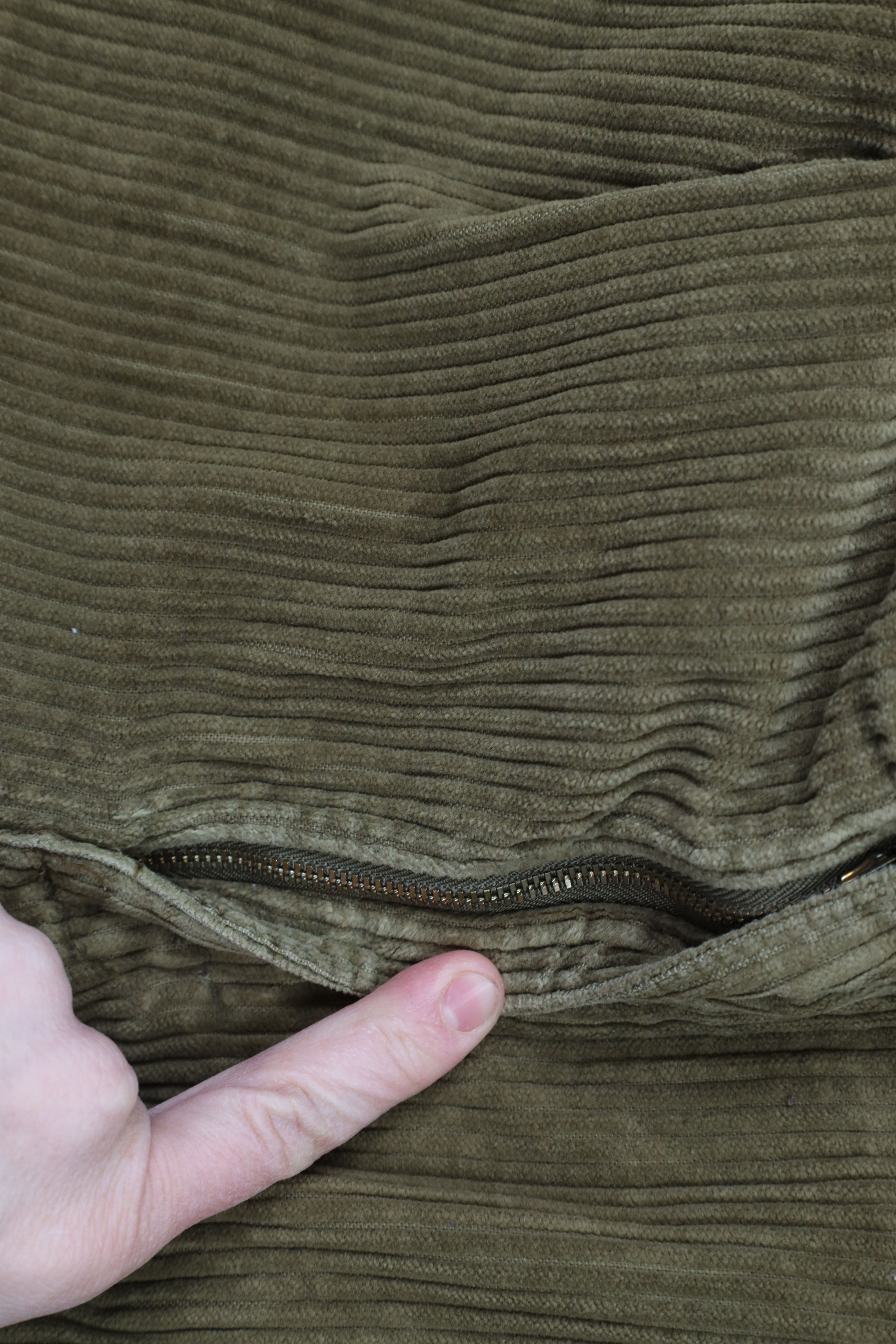 Vintage Vintage 90s Streetwear Pleated Corduroy Chino Pants Green Size US 32 / EU 48 - 6 Thumbnail