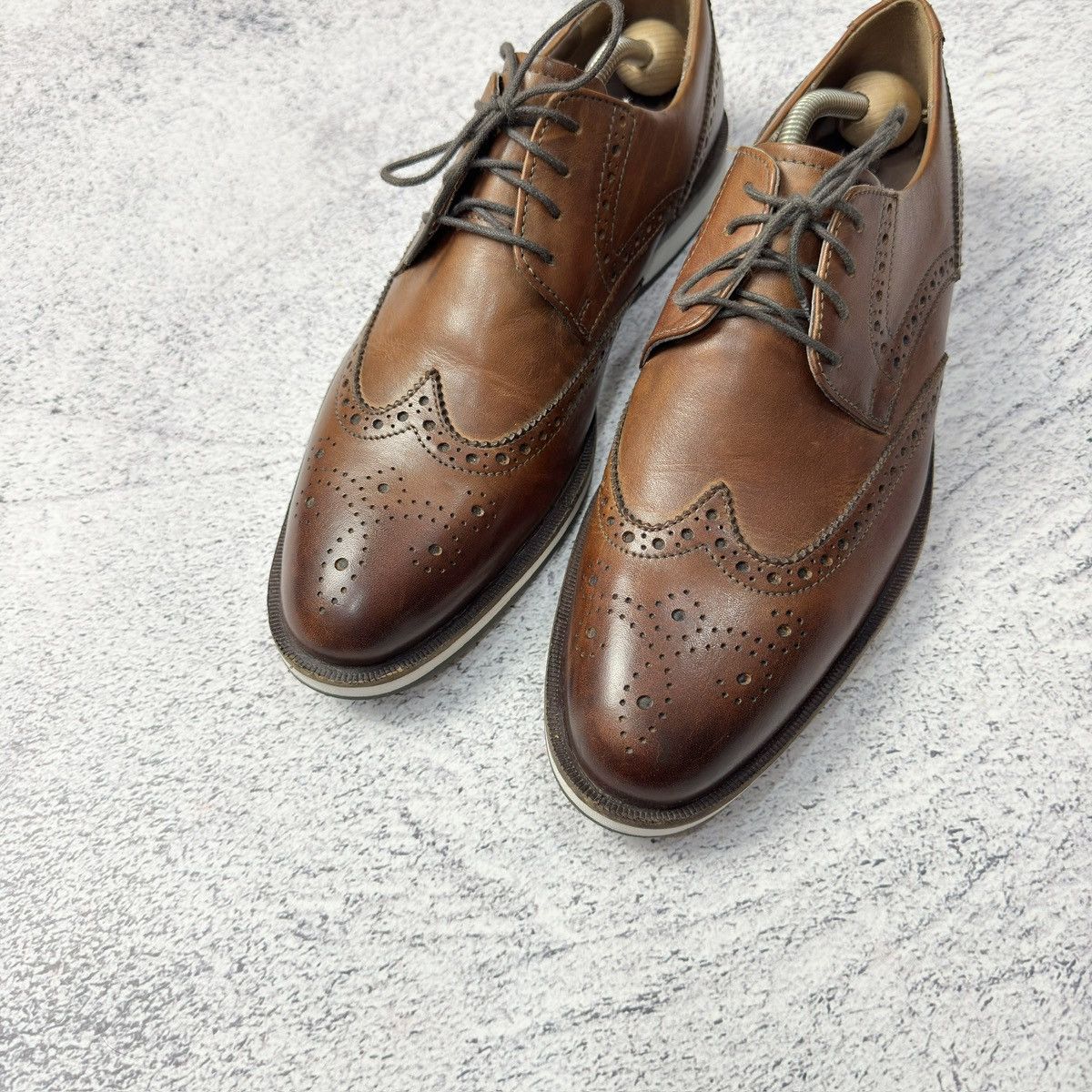 Designer × Mercedes-Benz Mercedes Mens Brown Leather Derbies US9 UK8 EU42 27cm Size US 9 / EU 42 - 8 Thumbnail