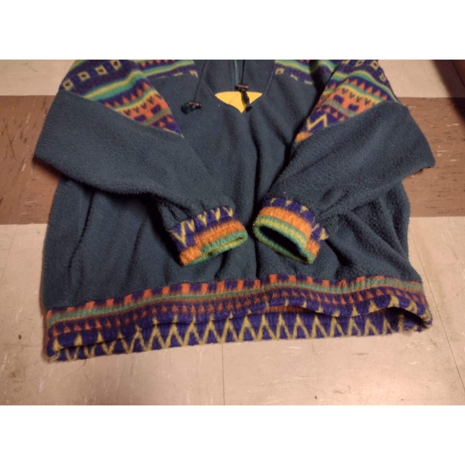 CO Vintage Slick Jeanswear Co Fleece Jacket Polyester Green Size Large VHTF 1/4 Zip Size US 33 - 2 Thumbnail
