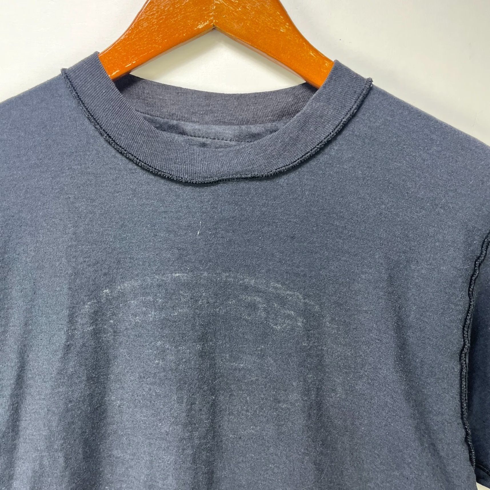 Hanes VINTAGE Hanes Beefy-T Shirt Black 80s 90s - L Men Short Sleeve Crew Neck Cotton Inside Out Size US L / EU 52-54 / 3 - 3 Thumbnail