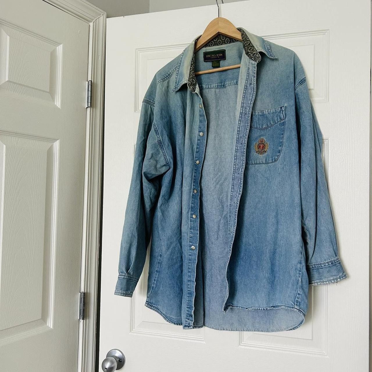 Vintage Vintage Hunting Horn Faded Oversized Denim Shirt Size US XL / EU 56 / 4 - 1 Thumbnail