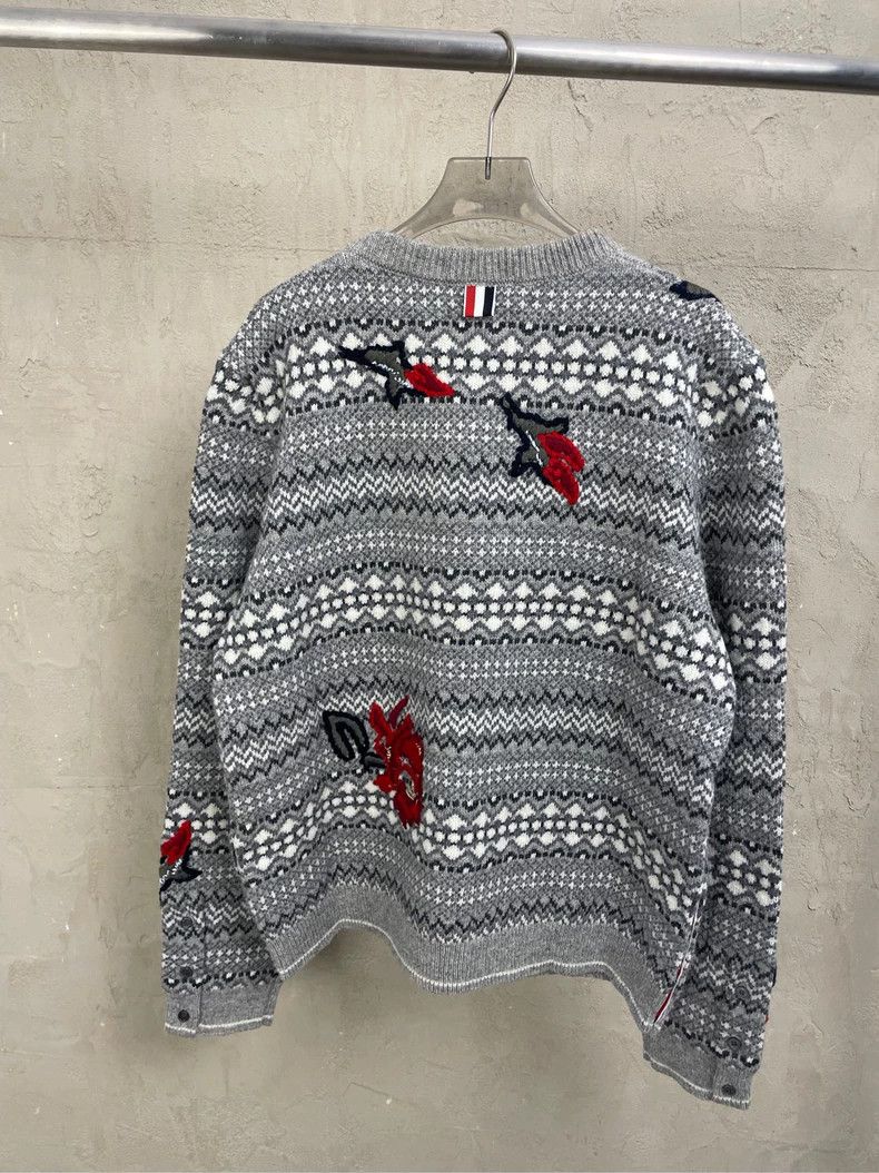 Thom Browne Thom browne Gray fw24 embroidered floral latest show round- Size M / US 6-8 / IT 42-44 - 2 Thumbnail