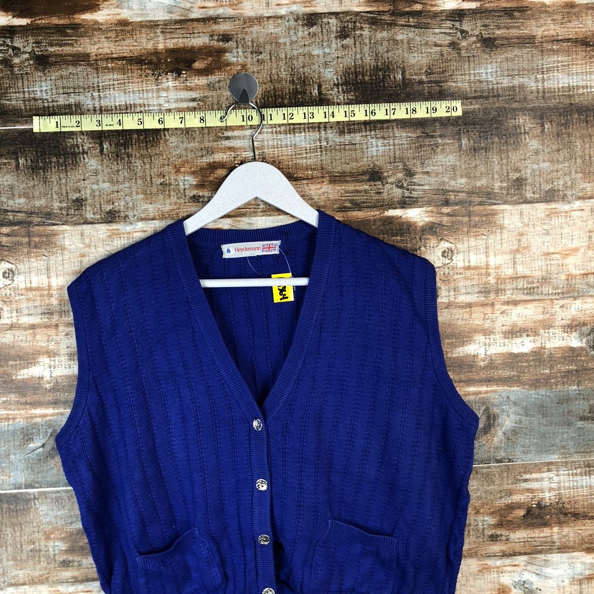 Japanese Brand × Vintage Hey Demanm Blue Vest Knitwear #A1364 Size M / US 6-8 / IT 42-44 - 5 Thumbnail