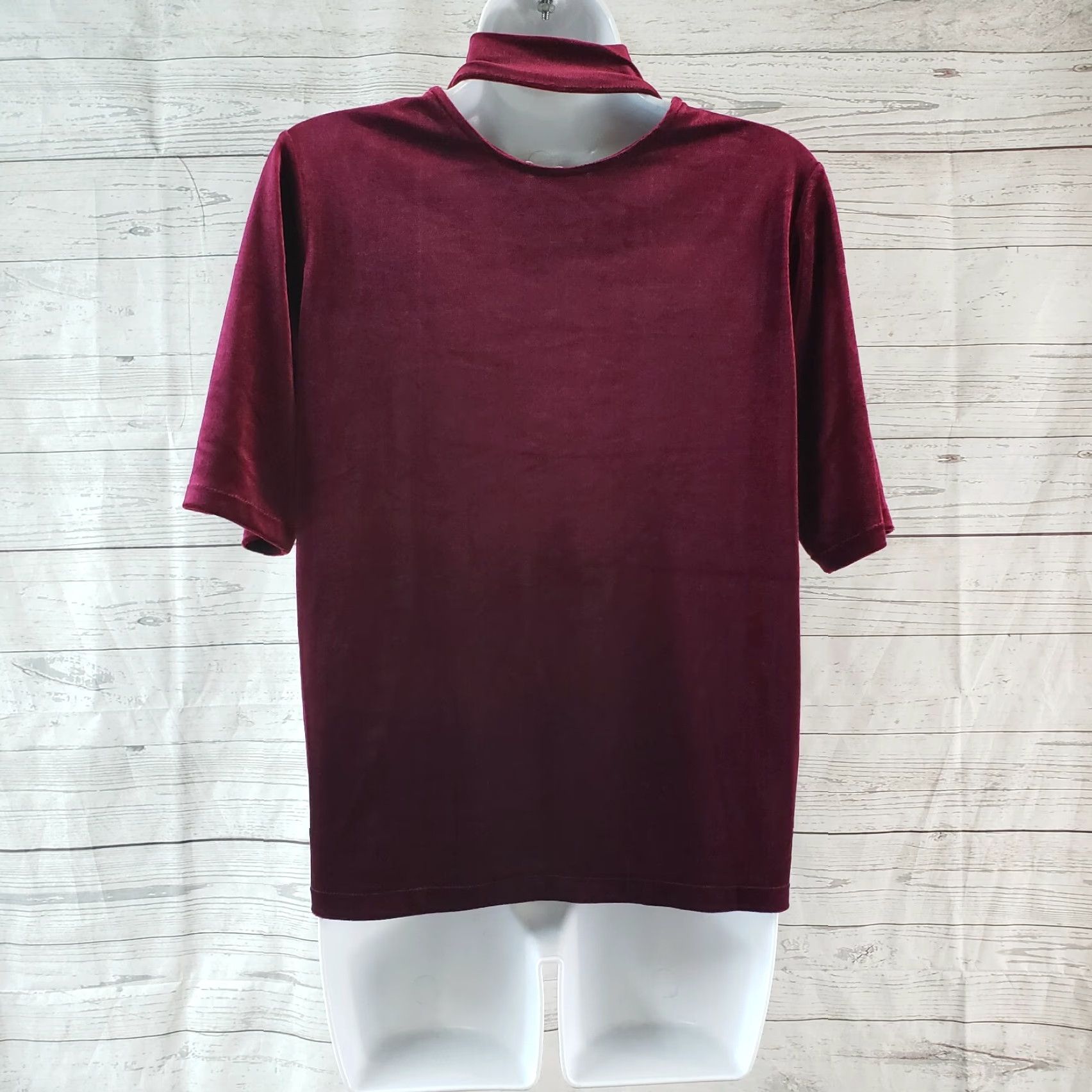 Rag & Bone rag & bone Womens Velvet Cutout Top Shirt Small Red - Size S Blouse Womens Velvet Top Red Size S / US 4 / IT 40 - 4 Thumbnail
