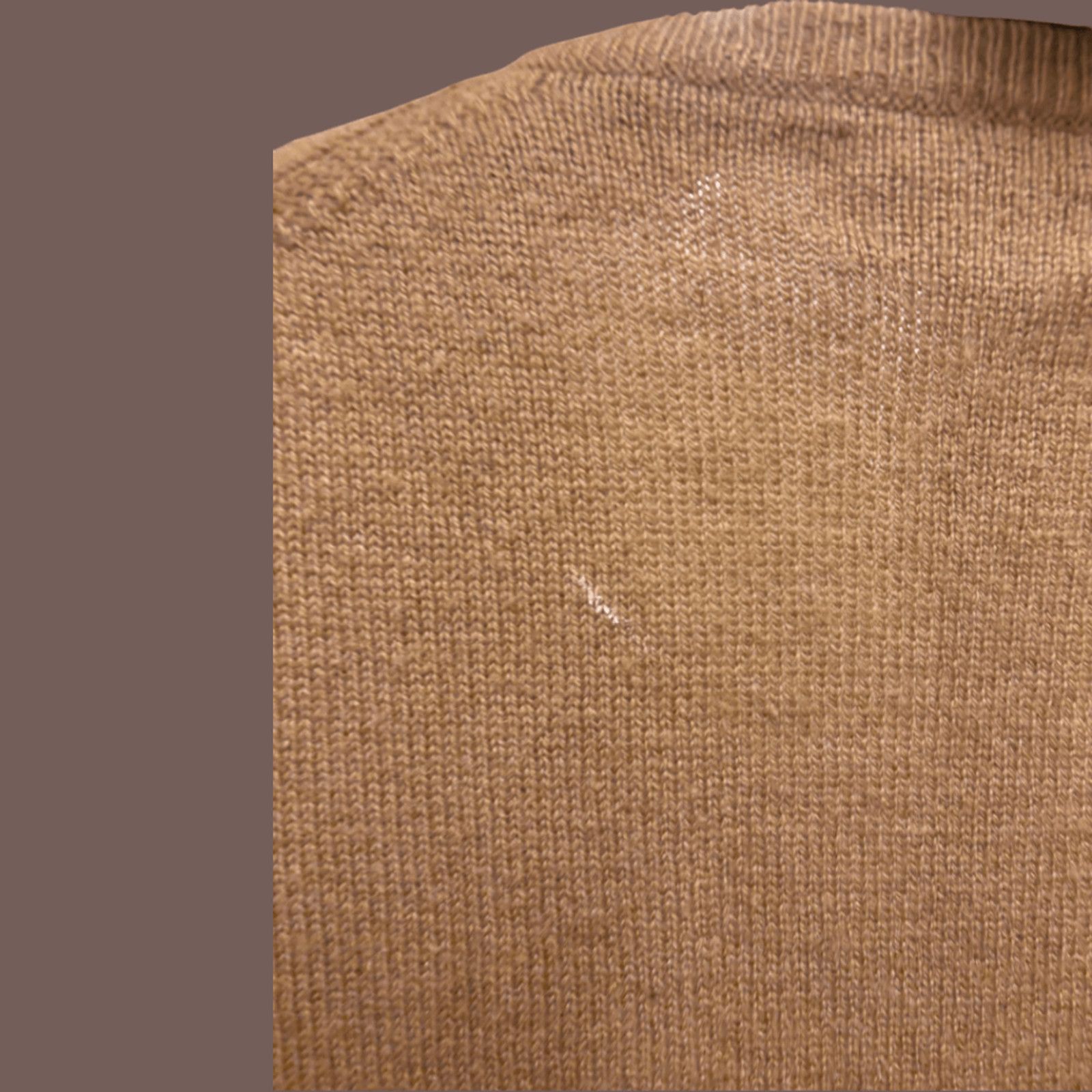 Vintage VTG Cable Knit | B. Altman Brown V-Neck | AS IS Upcycle Size US M / EU 48-50 / 2 - 6 Thumbnail