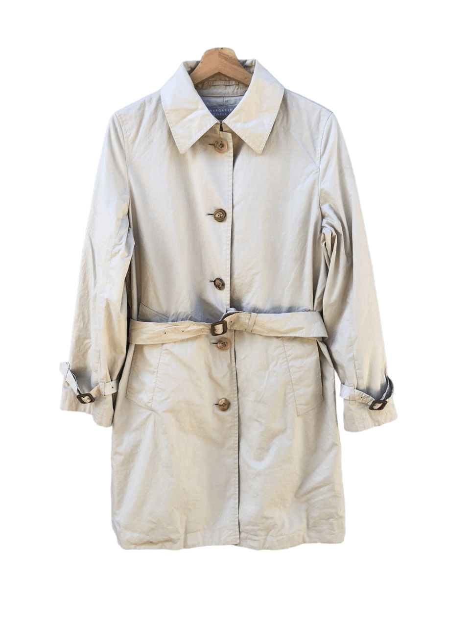 image of Archival Clothing x Margaret Howell Magaret Howell Belted Trench Coat in Cream, Women's (Size Mediu