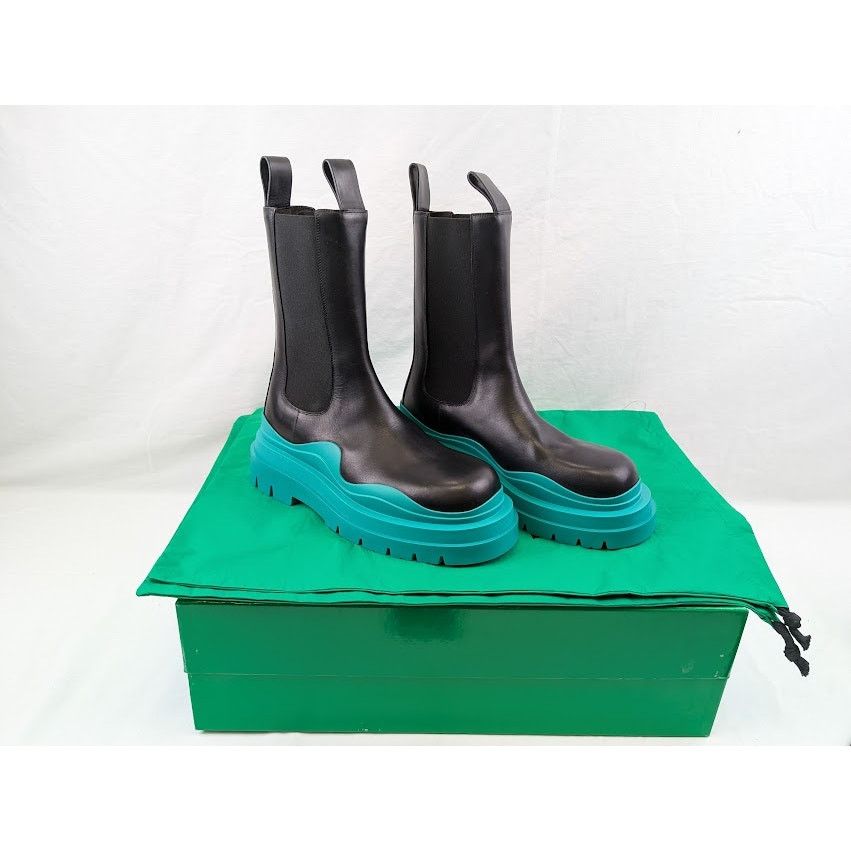 Bottega Veneta o1rshd1 Tire High Boots in Black w/ Bright Green Sole Size US 9.5 / EU 42-43 - 20 Thumbnail