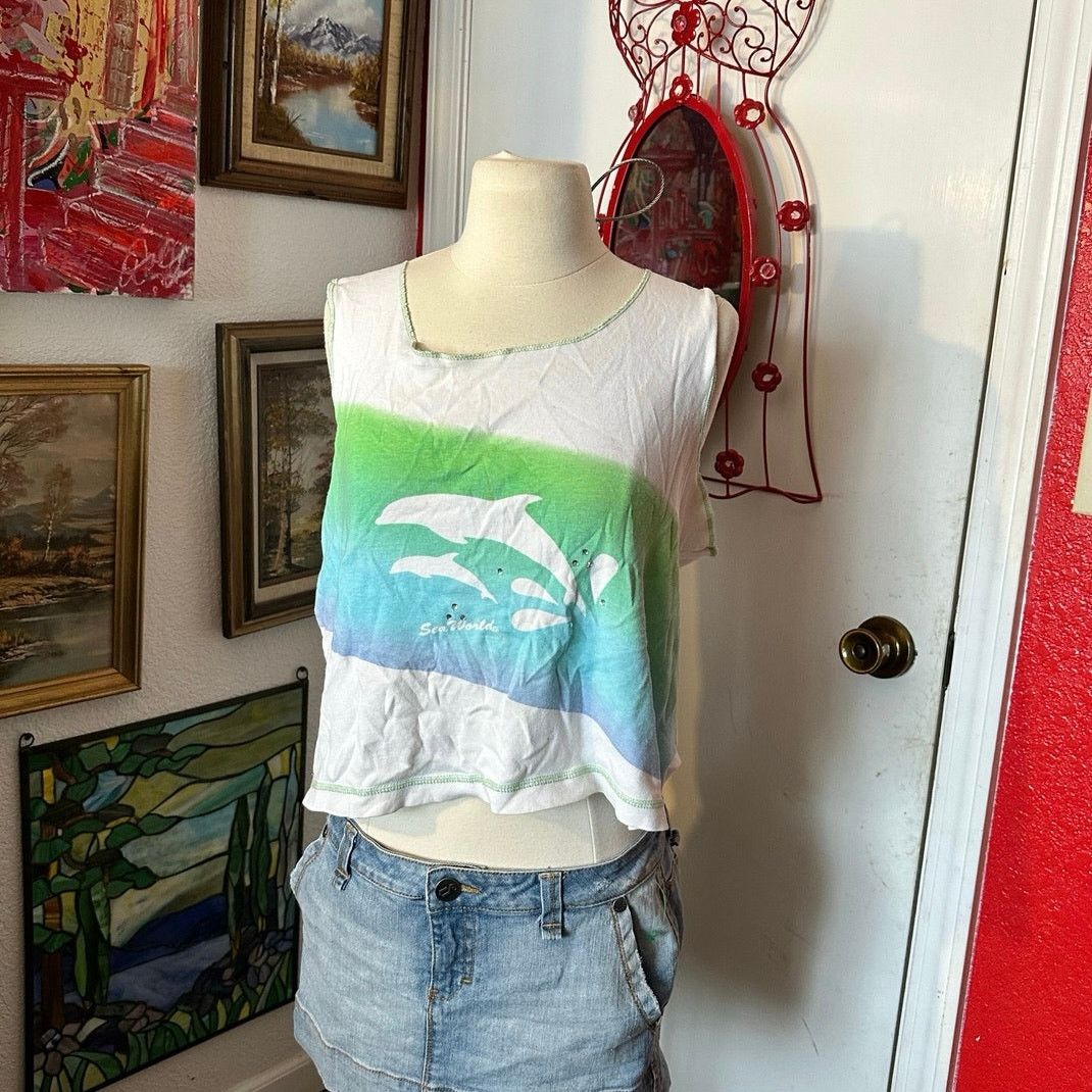 Other sea world blue green white graphic tank top Size XL / US 12-14 / IT 48-50 - 1 Thumbnail