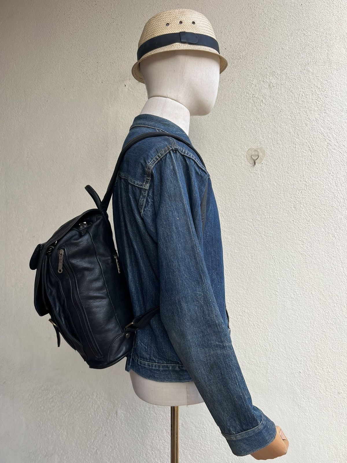 BREE Vintage BREE All Black Leather Backpack Size ONE SIZE - 5 Thumbnail
