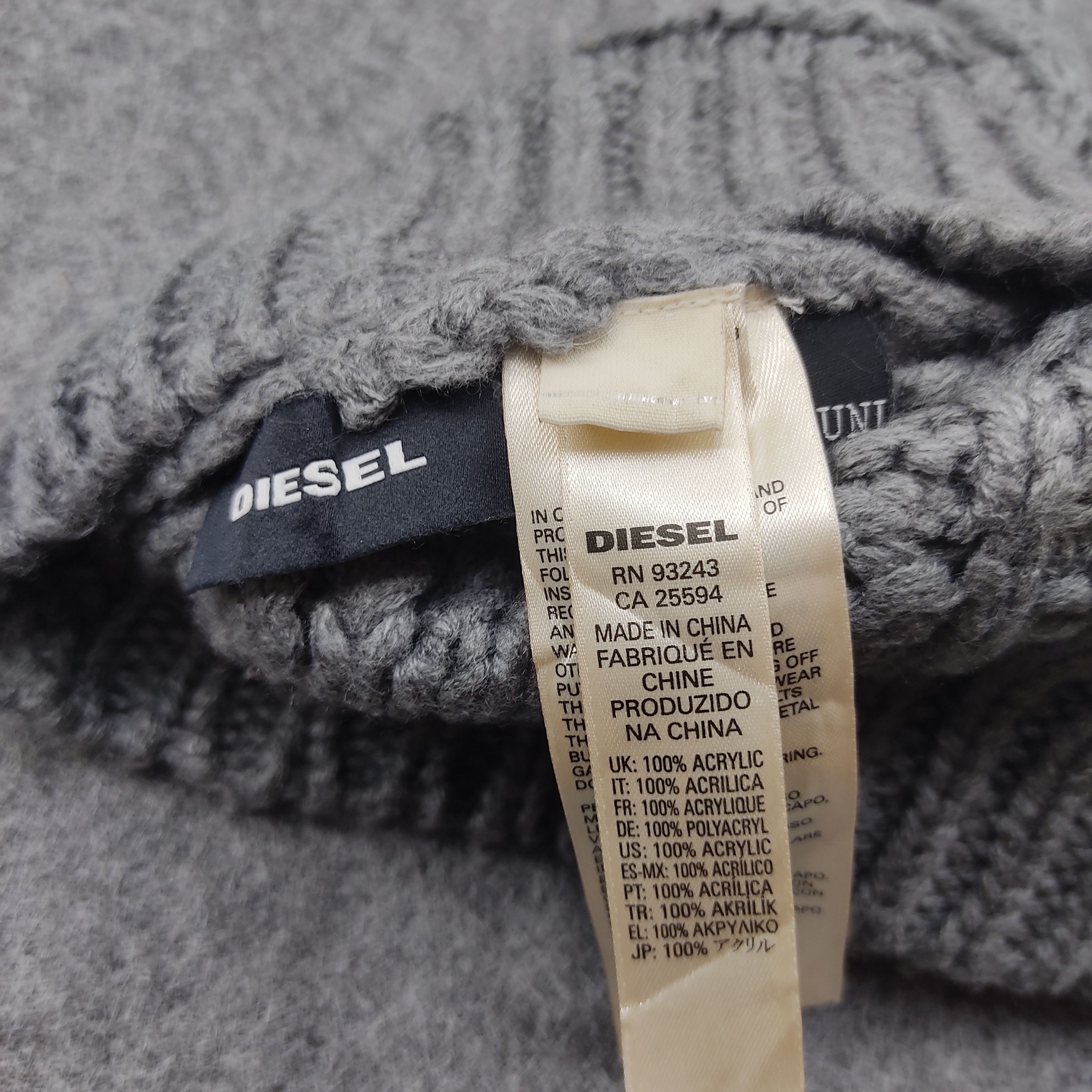 Diesel Diesel Cable Knit Beanie / Snow Hat / Snow Cap Size ONE SIZE - 4 Thumbnail