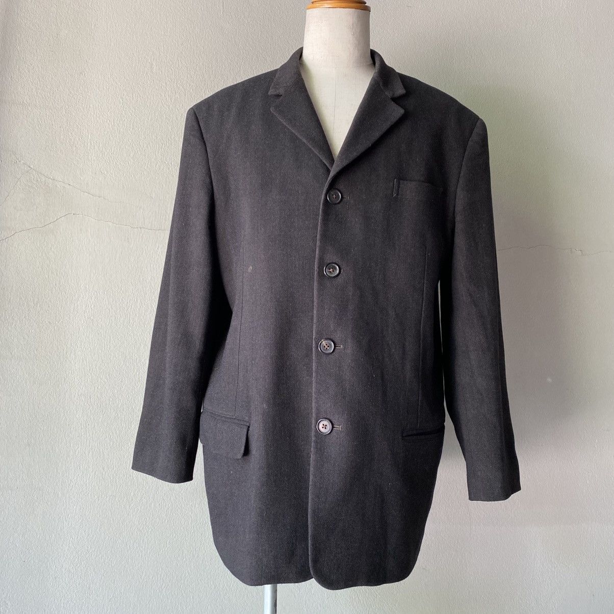 Y's × Yohji Yamamoto Y's for men YOHJI YAMAMOTO Dark Grey Wool Blazer Size 40R - 16 Thumbnail