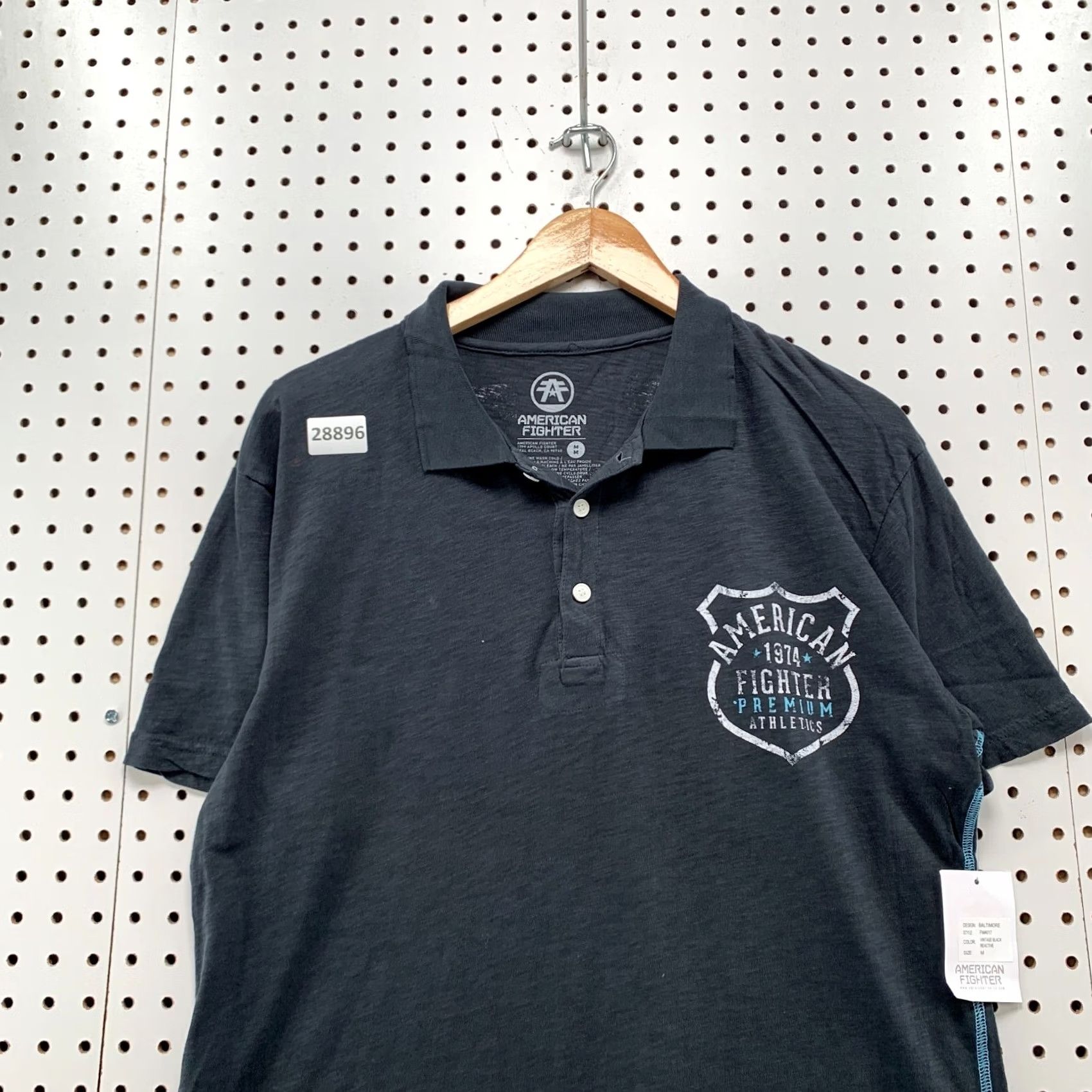 Vintage VINTAGE American Fighter Polo Shirt Mens M Gray Double-Sided NWT 22X25.5 Size US M / EU 48-50 / 2 - 6 Thumbnail