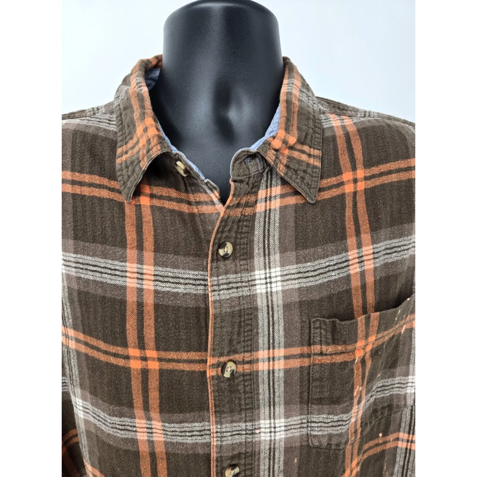 J Brand VINTAGE RK Brand Flannel Shirt 2XLT TALL Brown Orange Plaid Pocket Outdoor Walking Men Size US XXL / EU 58 / 5 - 5 Thumbnail