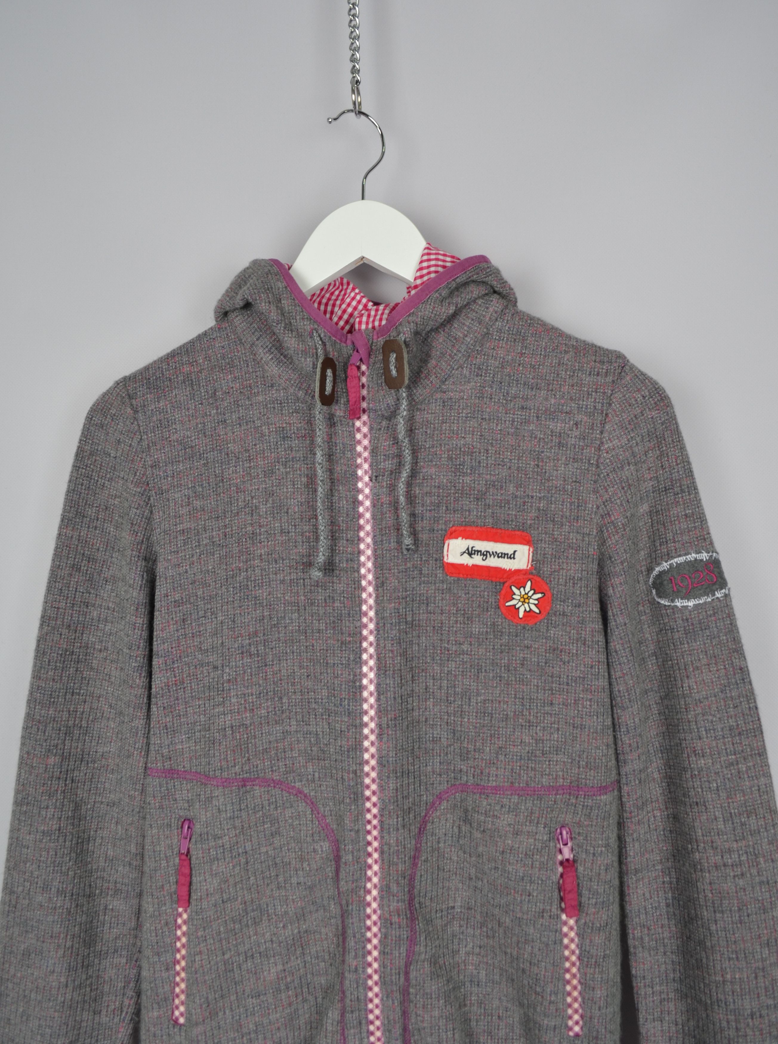 Designer Almgwand Austria Knit Full Zip Lined Jacket Hoodie Ski Apres Size M / US 6-8 / IT 42-44 - 6 Thumbnail