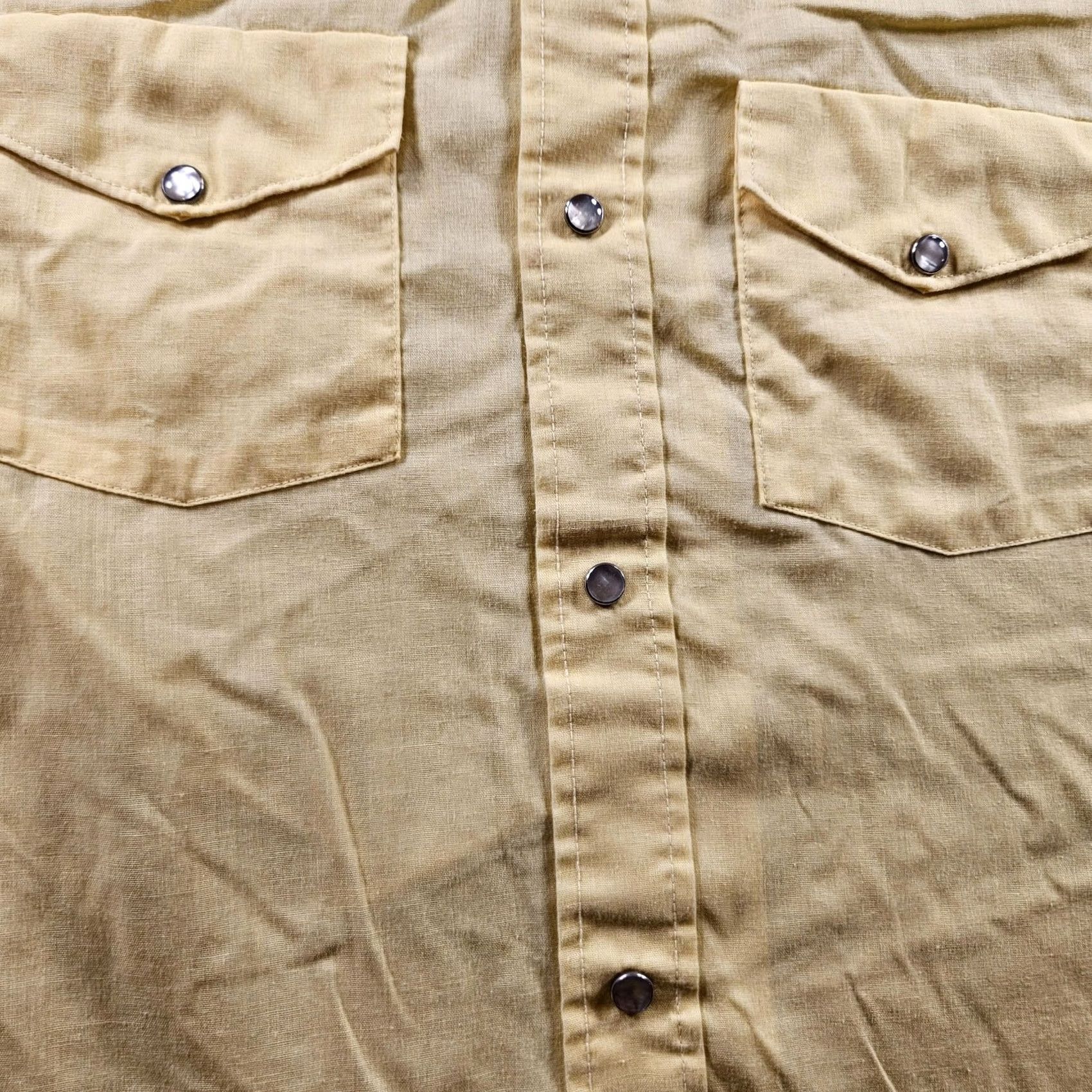 Vintage VINTAGE Western Pearl Snap Shirt Mens Large Yellow Embroidered Horse 60s Kmart Button-Up Cowboys Cowboy Rodeo Horse Size US L / EU 52-54 / 3 - 3 Thumbnail