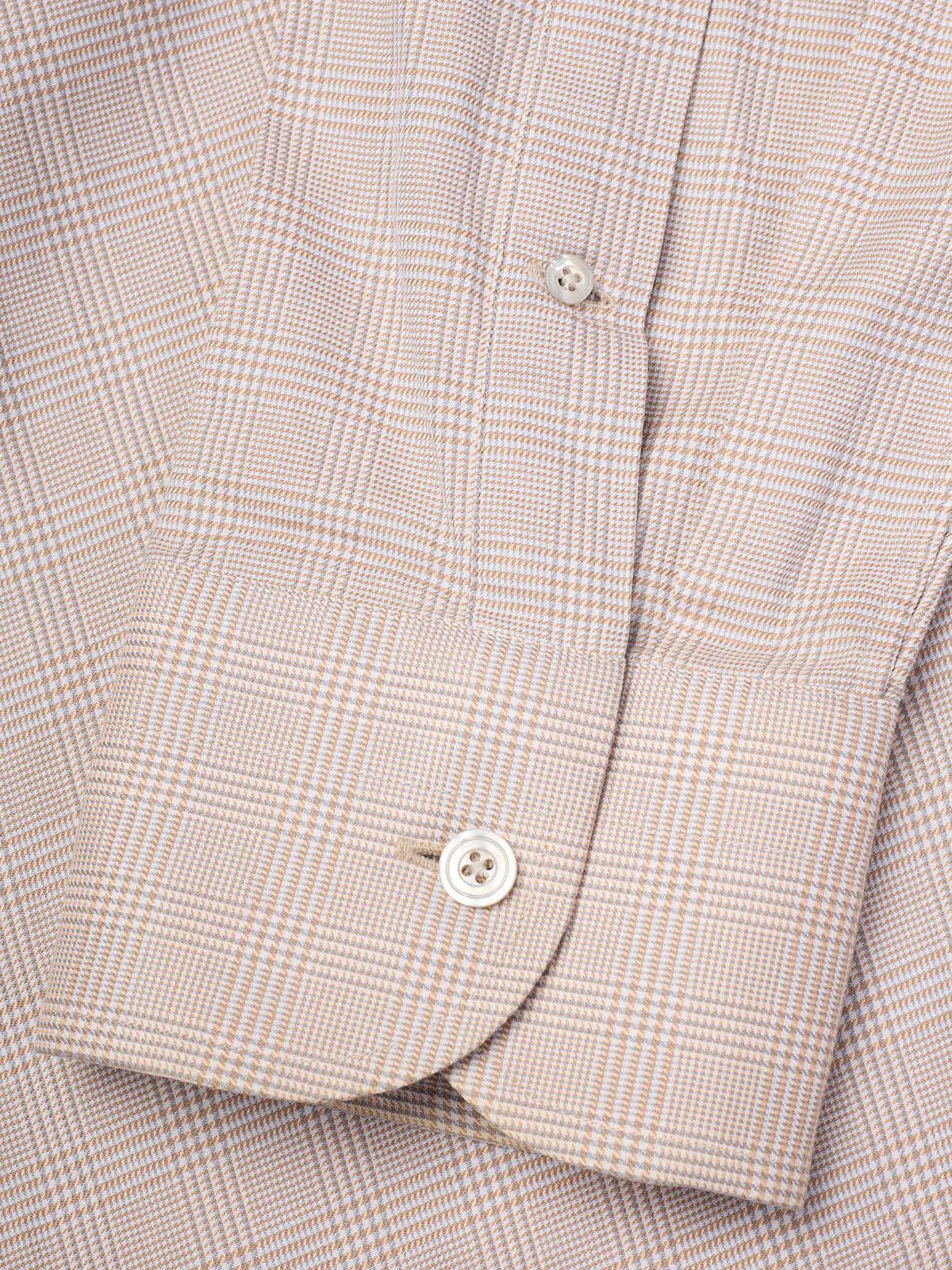 Tom Ford TOM FORD Beige Glen Plaid Cotton Dress Shirt Size US M / EU 48-50 / 2 - 6 Thumbnail