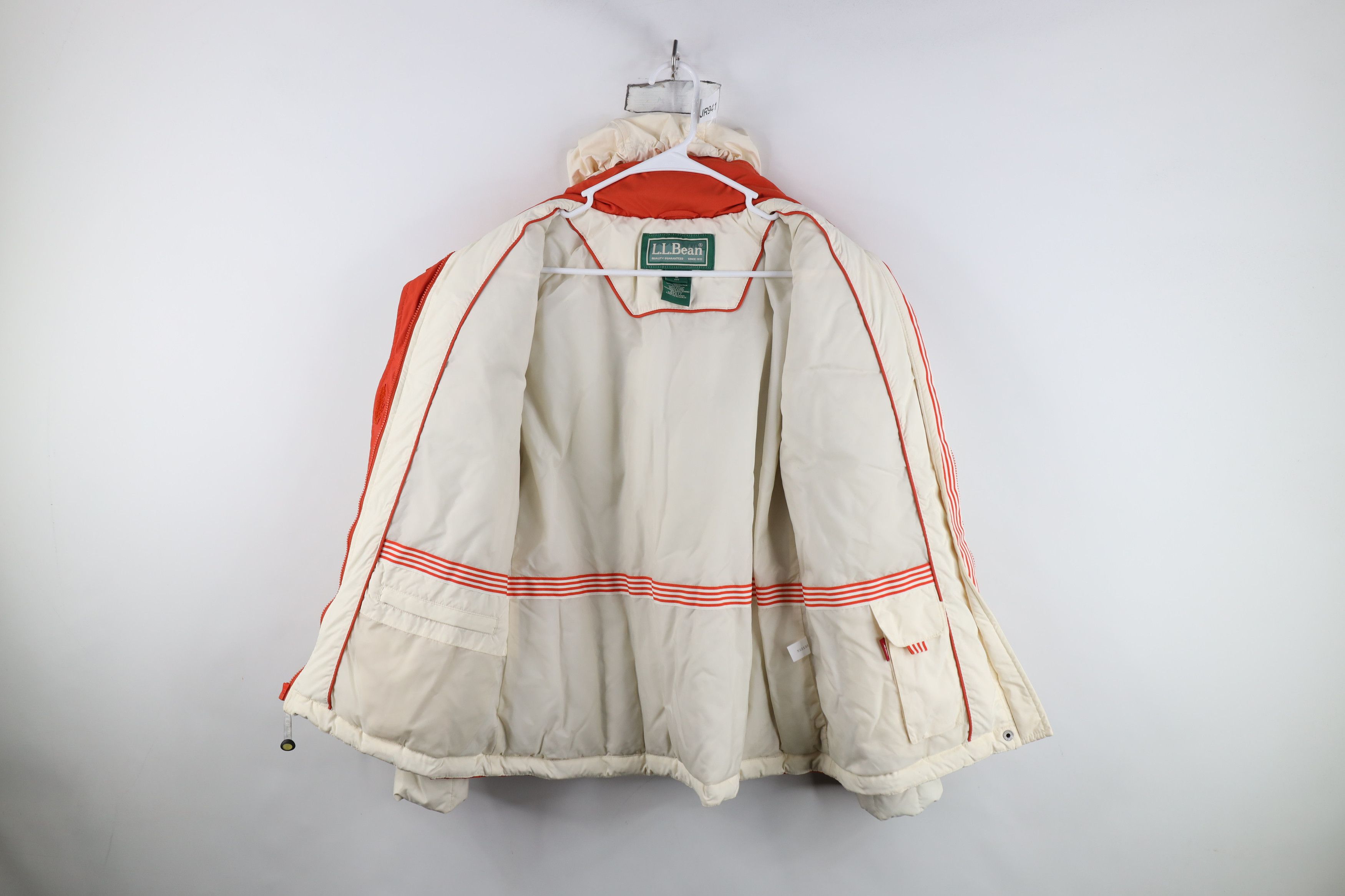 L.L. Bean Vintage LL Bean Block Duck Down Hooded Puffer Jacket Cream Size M / US 6-8 / IT 42-44 - 11 Thumbnail