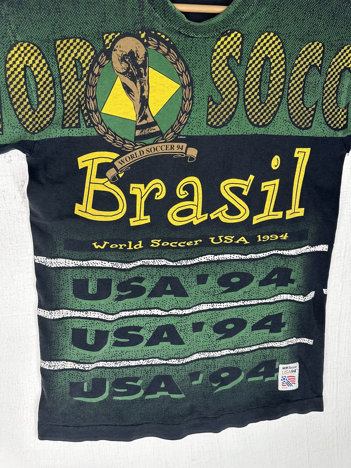 Vintage Vtg 1994 FIFA World Cup Football Brasil Allover Print Shirt Size US M / EU 48-50 / 2 - 2 Thumbnail