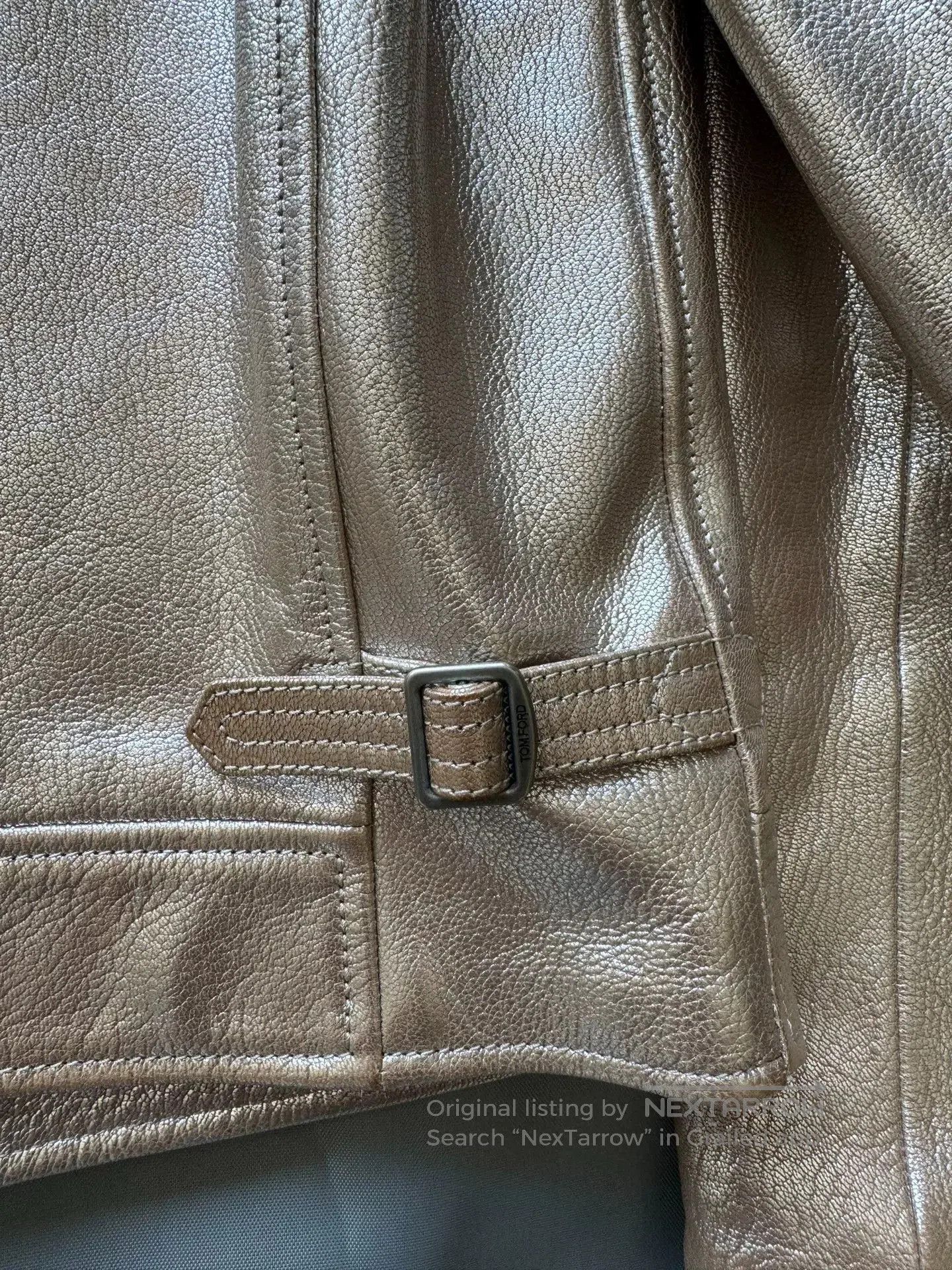 Tom Ford TOM FORD Metallic Leather Biker Jacket. Size US S / EU 44-46 / 1 - 6 Thumbnail