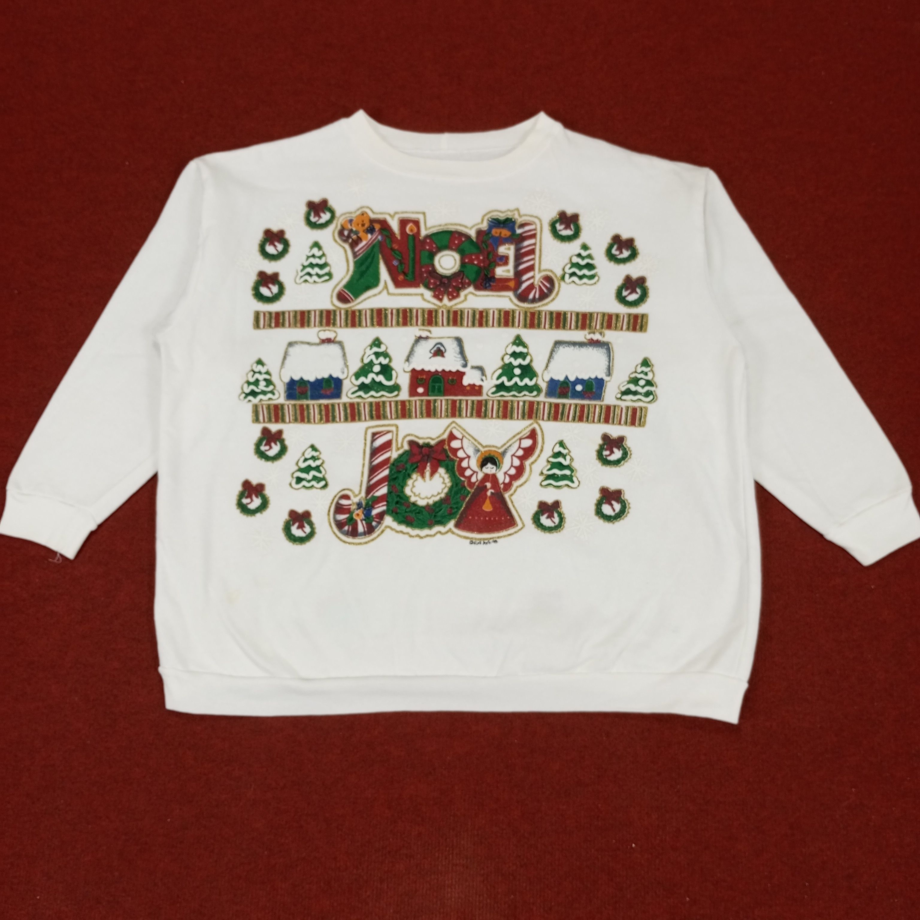 Vintage Noel Joy Christmas Style Streetwear Vintage Sweatshirt Size US XL / EU 56 / 4 - 1 Thumbnail
