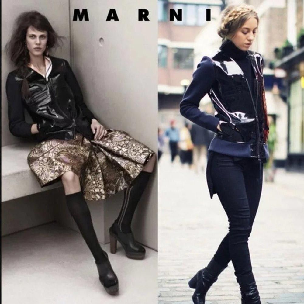 H&M × Marni Marni x H&M Patent Leather Bomber Jacket Size Small NWT Size M / US 6-8 / IT 42-44 - 1 Thumbnail