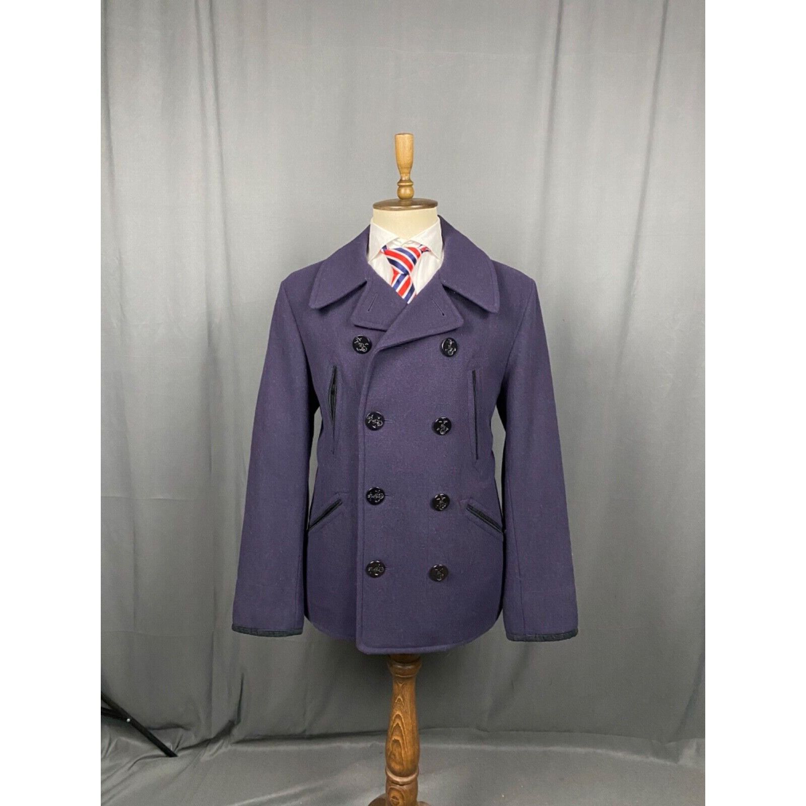 Denim & Supply Ralph Lauren Ralph Lauren Denim&Supply Men's Blue Wool Double Breasted Pe Size US L / EU 52-54 / 3 - 3 Thumbnail