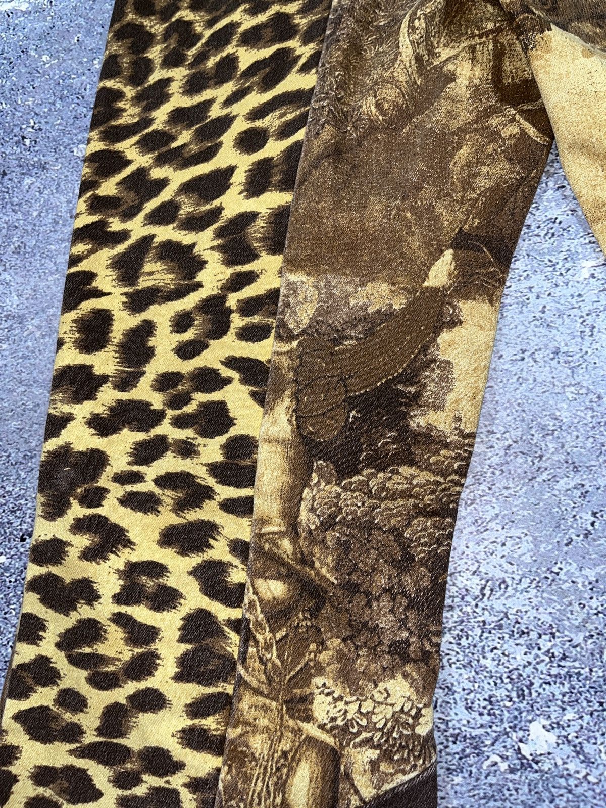 Japanese Brand Y2k Robeto Cavalli style Baroque Art Flared Denim Pants Size 27" / US 4 / IT 40 - 10 Thumbnail