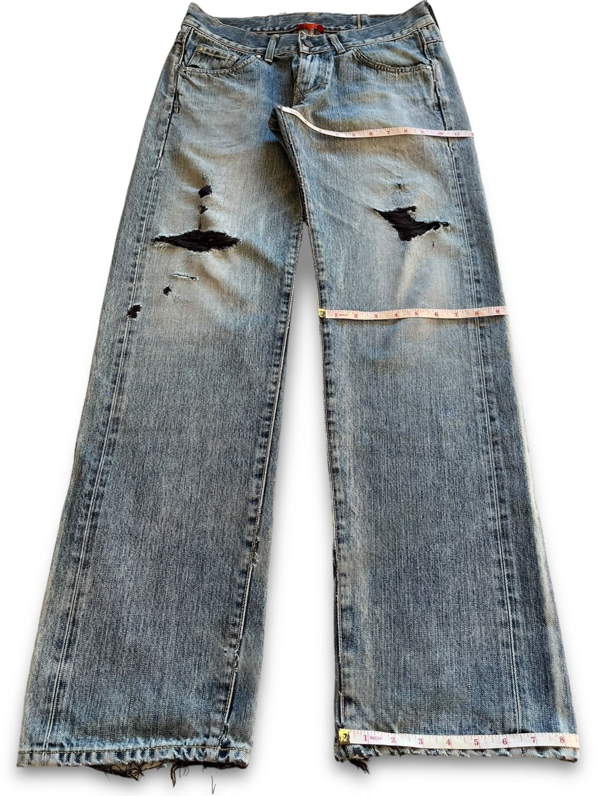 Edwin Vintage Japanese Edwin Blue Wash Distressed Baggy Jeans Size US 32 / EU 48 - 13 Thumbnail