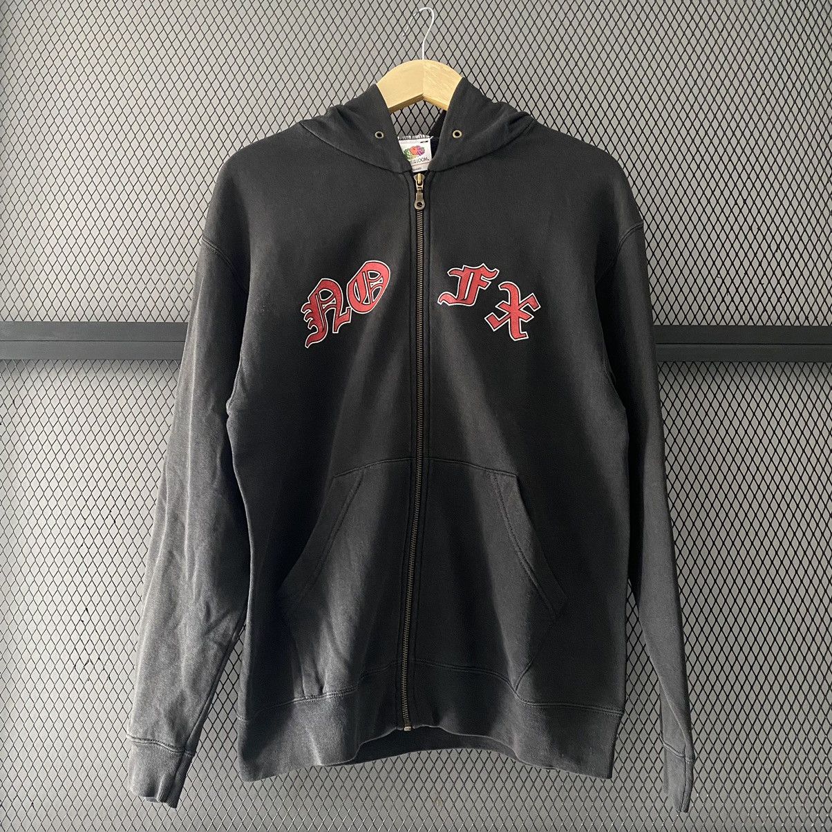 image of Vintage Nofx Idiot Son Of Asshole George Bush Zip Hoodie in Black, Men's (Size Medium)