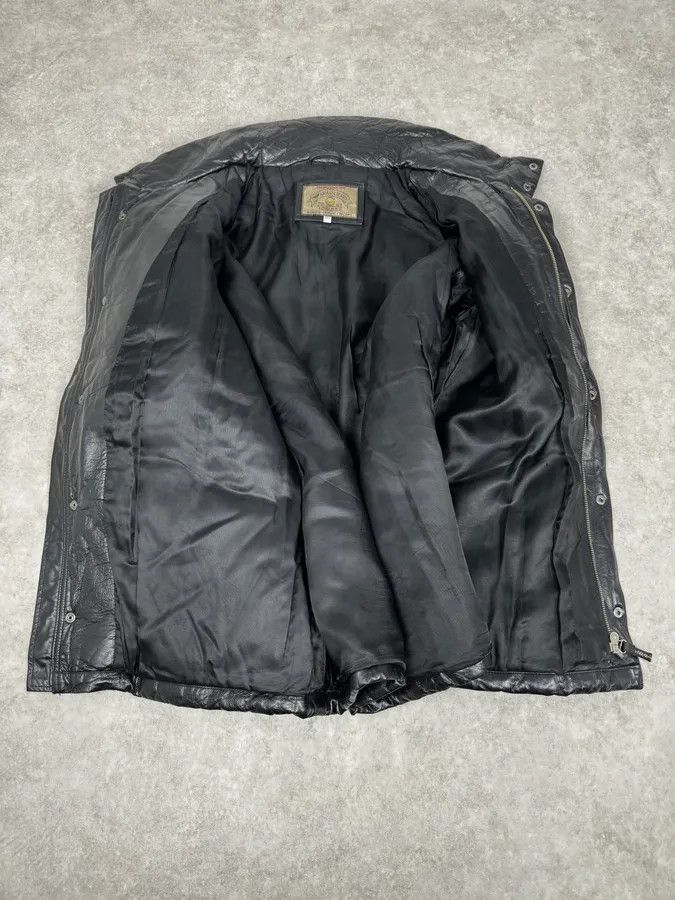 Armani 1990s Armani Black Leather Puffer Jacket Size US XL / EU 56 / 4 - 8 Thumbnail