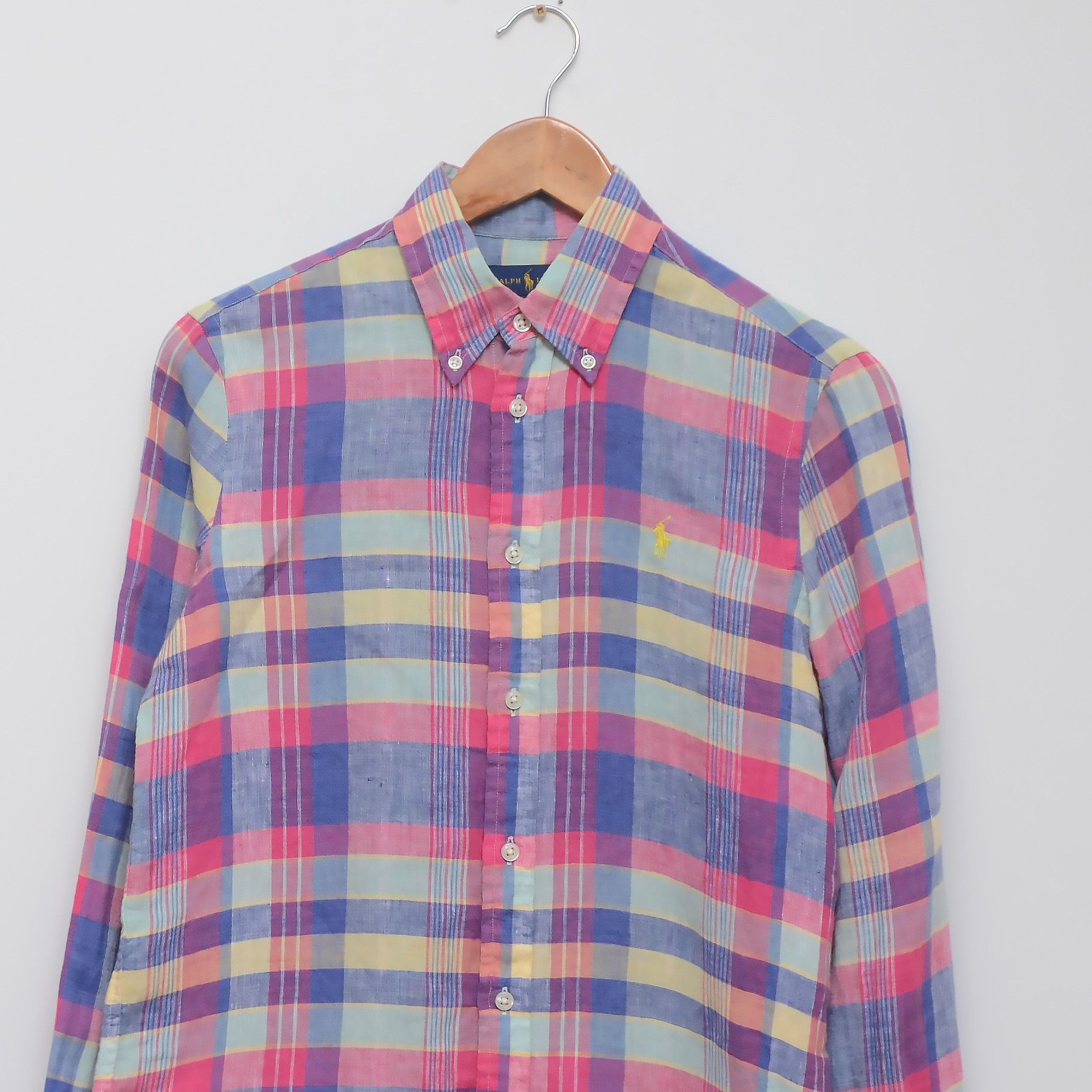 Ralph Lauren Ralph Lauren 100% Linen Checked Shirt Pink Multicolor Size S Size S / US 4 / IT 40 - 2 Thumbnail