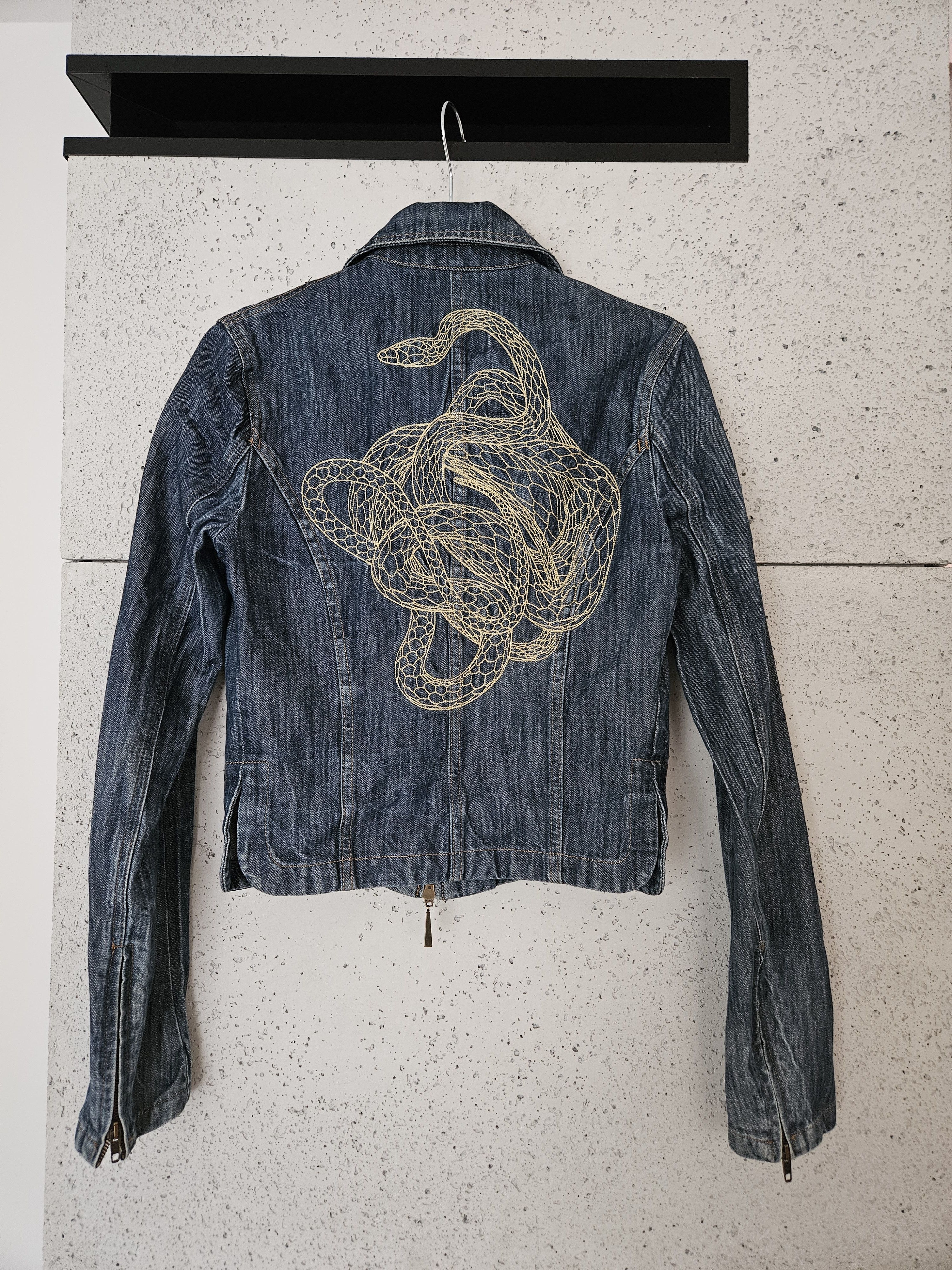 Mugler rare unique snake Mugler denim jeans vintage Jacket Size M / US 6-8 / IT 42-44 - 1 Thumbnail