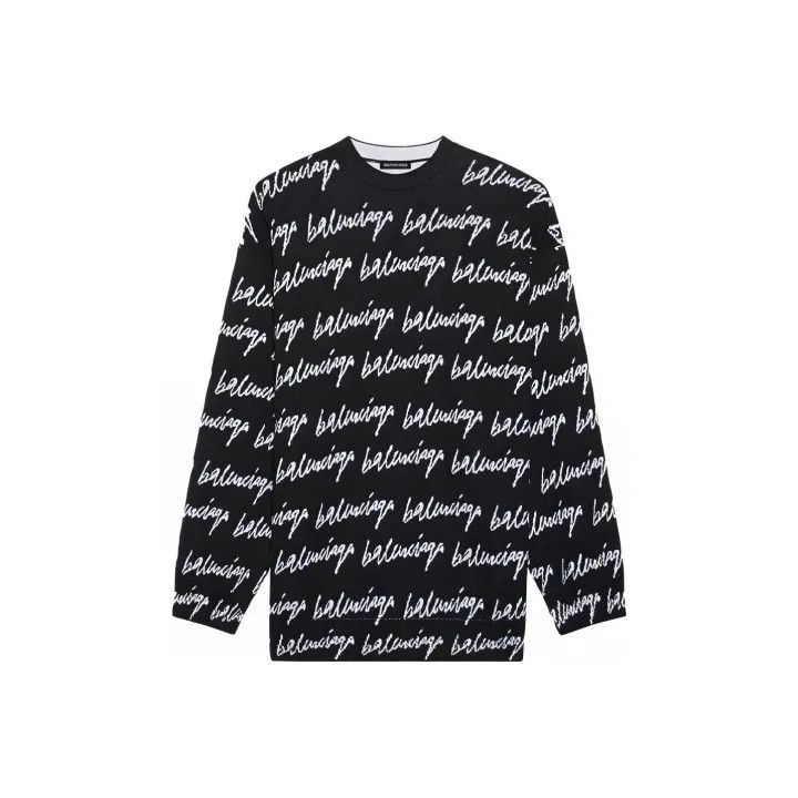 Balenciaga Balenciaga Logo Knit Pullover Sweater for Men 0079 Size US M / EU 48-50 / 2 - 1 Thumbnail