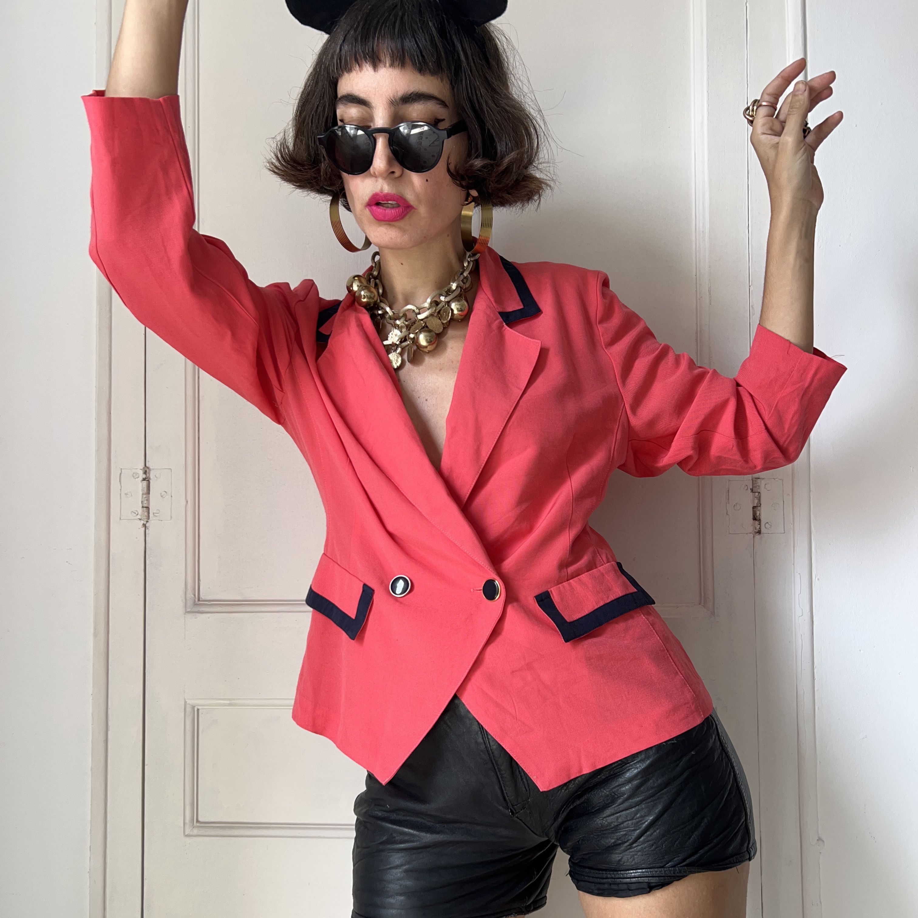 Vintage Vintage 90s Coral Pink Designer Blazer Size S / US 4 / IT 40 - 5 Thumbnail